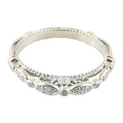 Verragio 14k Weiß und Rose Gold Diamant Hochzeit Band