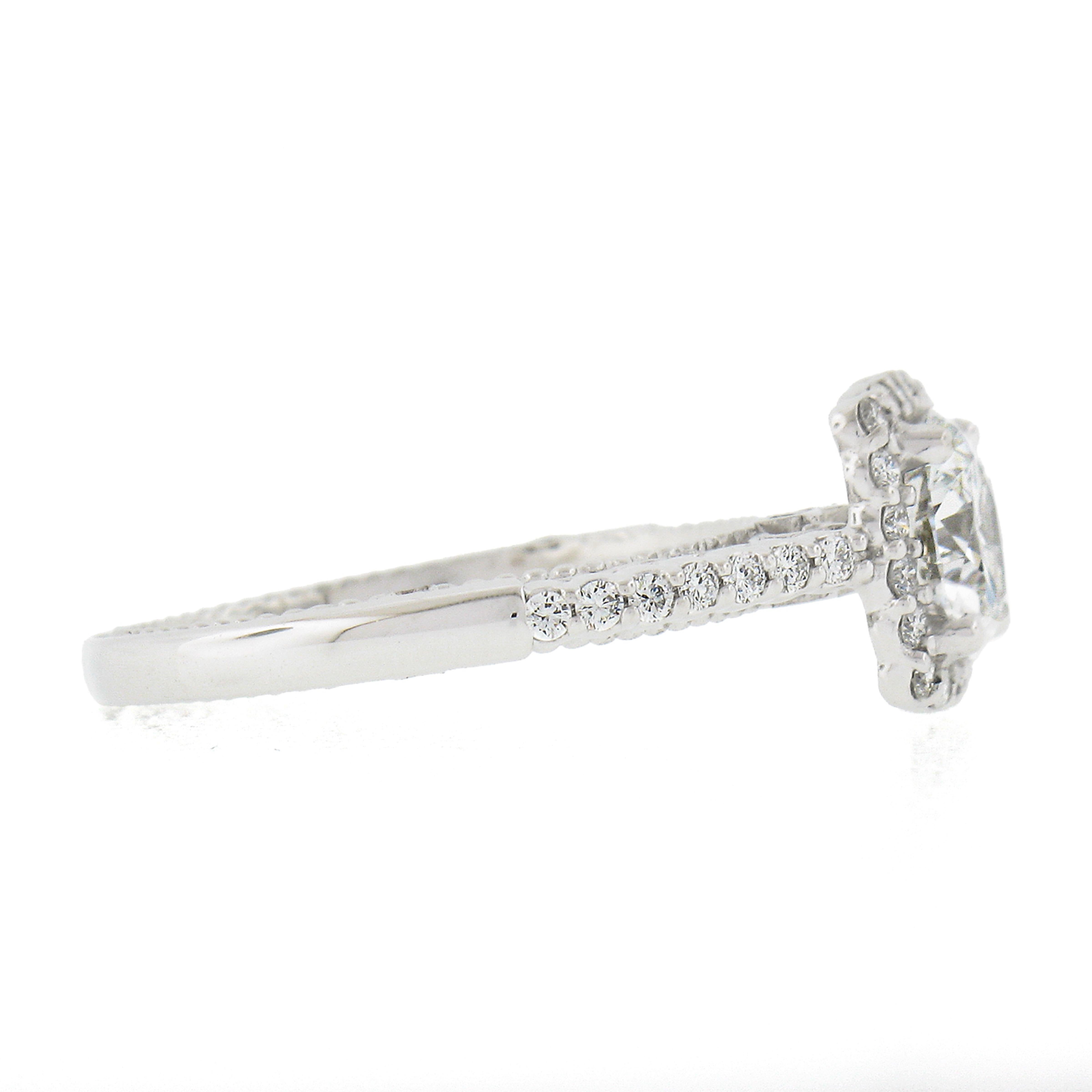 Verragio 18k White Gold 1.43ctw GIA Round Brilliant Cut Diamond Engagement Ring In Excellent Condition For Sale In Montclair, NJ