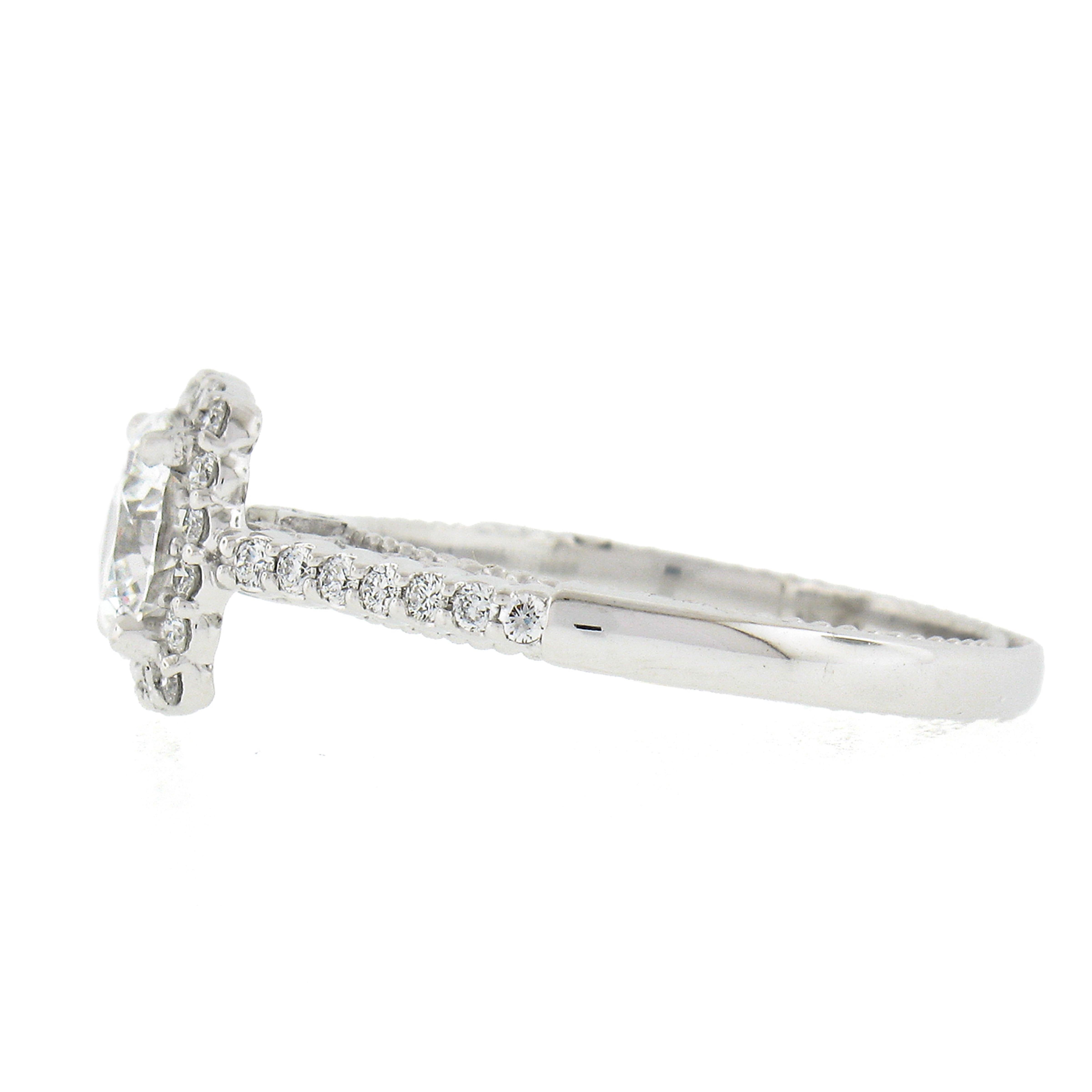 Women's Verragio 18k White Gold 1.43ctw GIA Round Brilliant Cut Diamond Engagement Ring For Sale