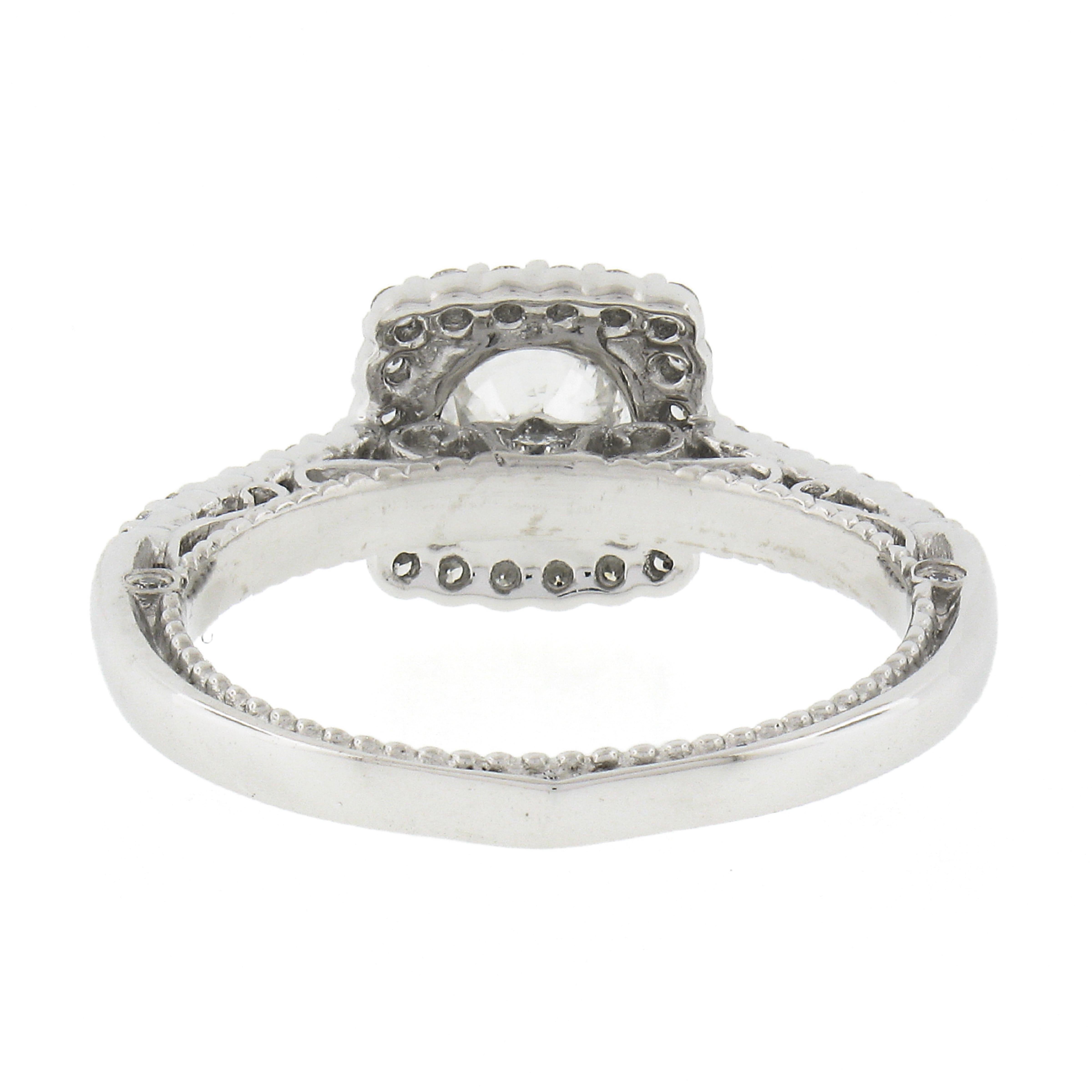 Verragio 18k White Gold 1.43ctw GIA Round Brilliant Cut Diamond Engagement Ring For Sale 1