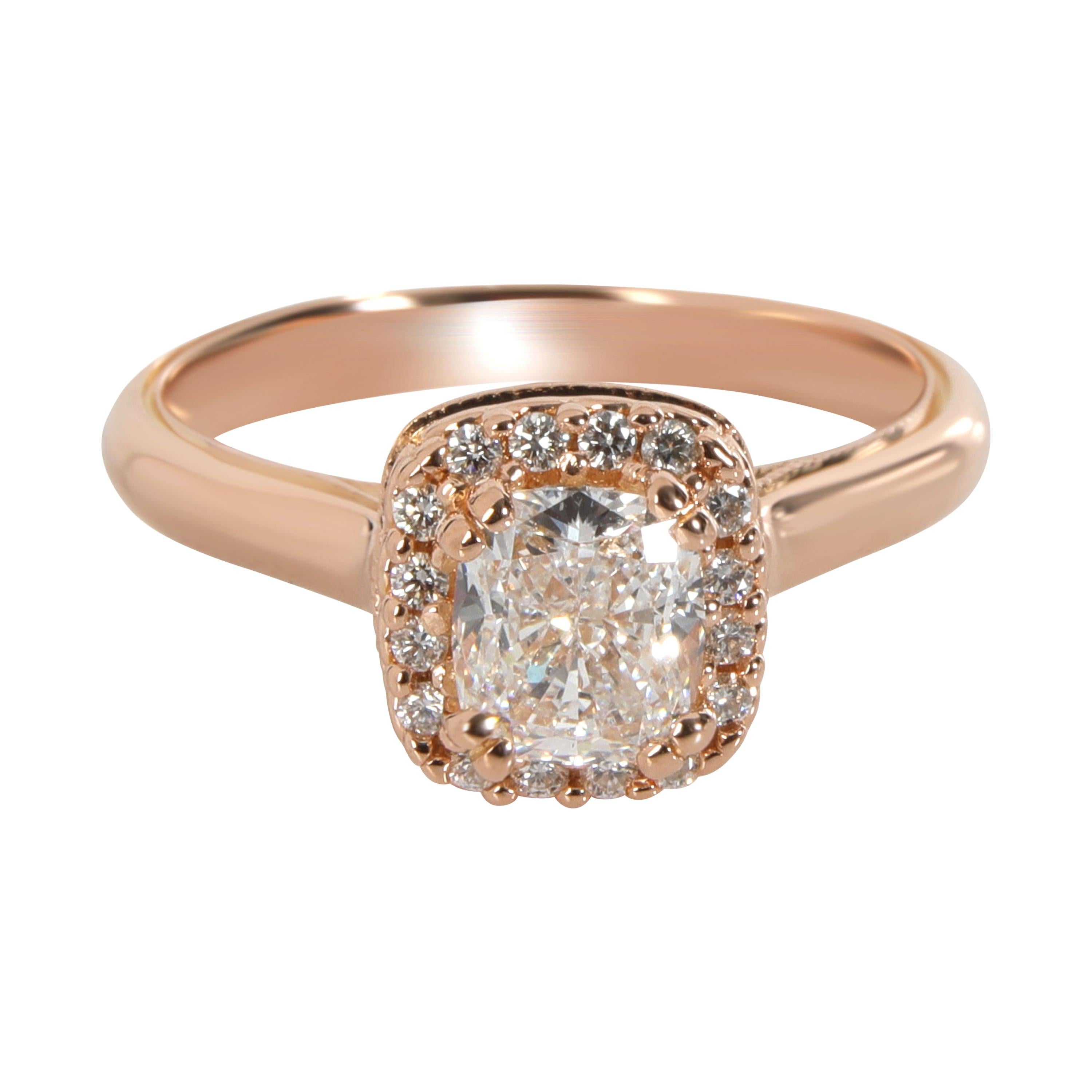 Verragio Halo Diamond Engagement Ring in 20K Rose Gold GIA E IF1.45 CTW