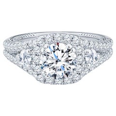 Verragio IGI Certified Insignia 14K White Gold Round Diamond Engagement Ring
