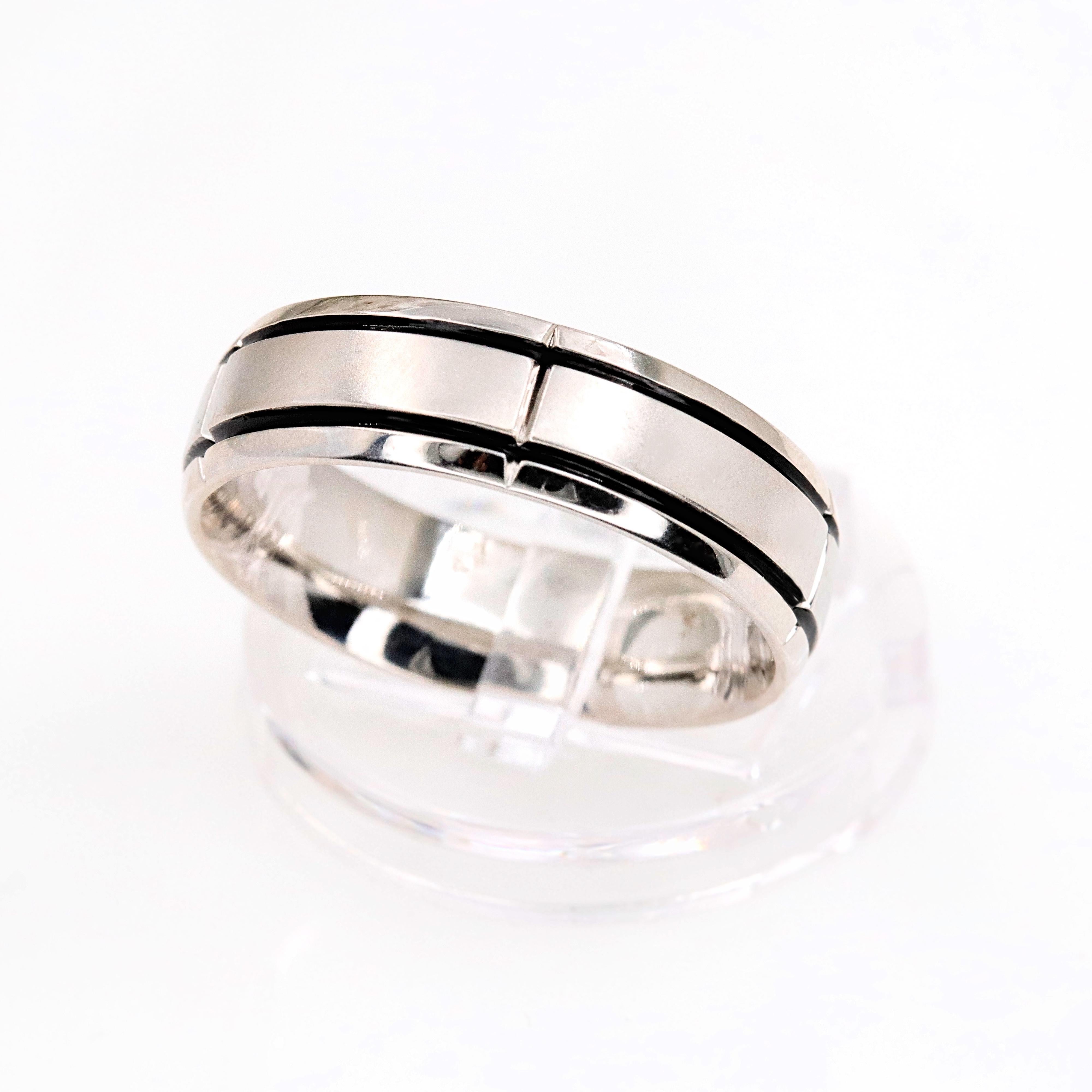 Women's or Men's VERRAGIO Platinum In Gauge Men's Wedding Band Ring 10 MM size 10.75 RU7005 For Sale