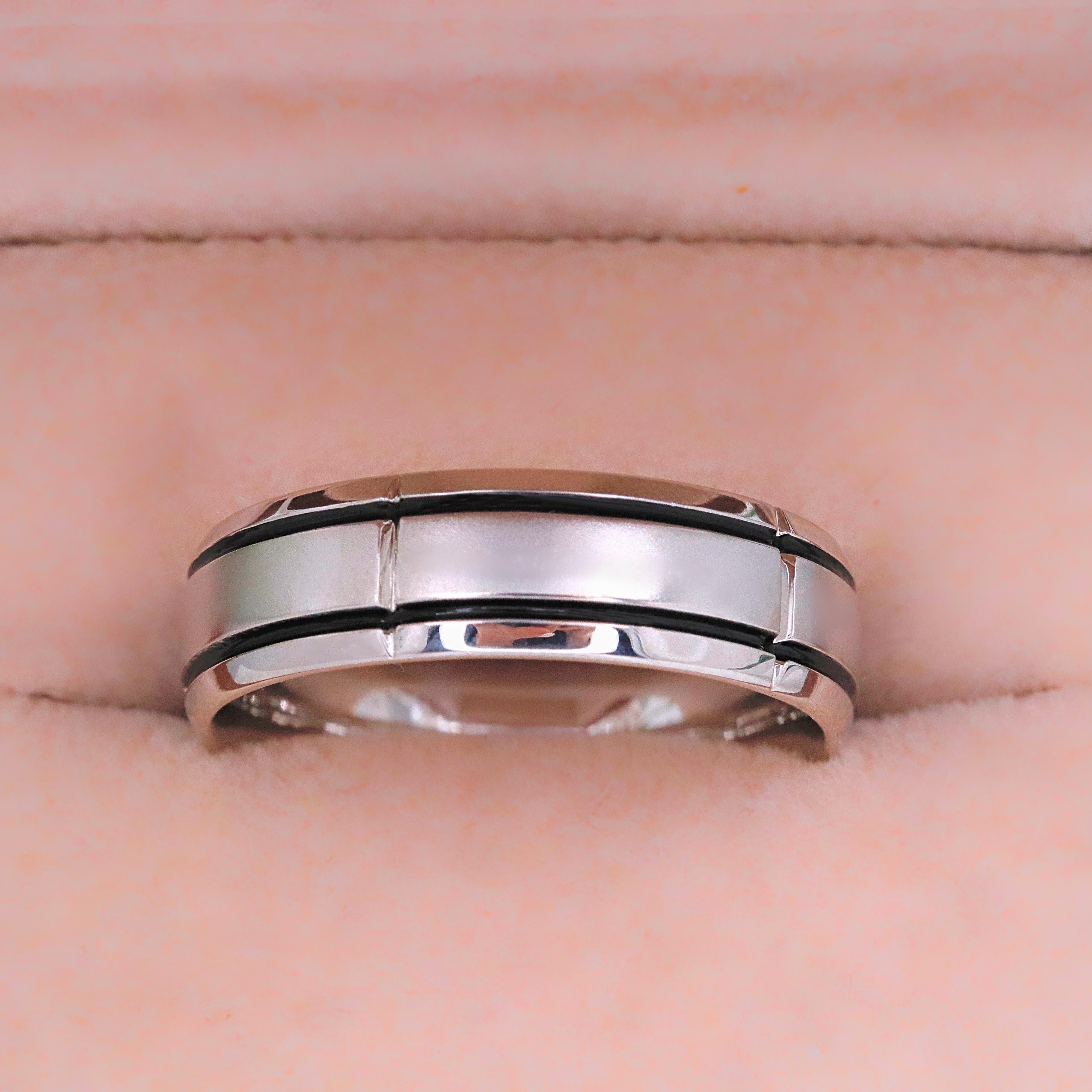VERRAGIO Platinum In Gauge Men's Wedding Band Ring 10 MM size 10.75 RU7005 For Sale 1