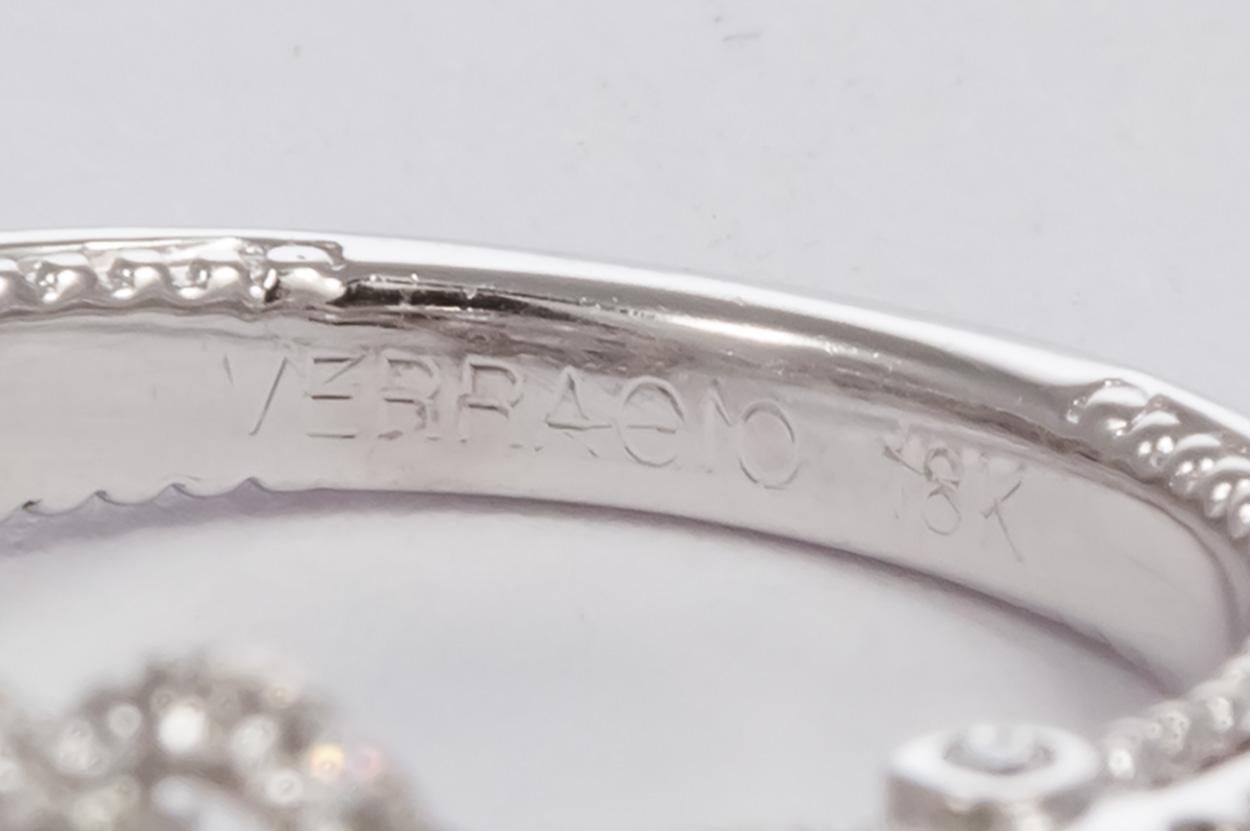 Verragio Insignia-7087R 18 Karat White Gold and Diamond Petal Engagement Ring In Excellent Condition In Tustin, CA