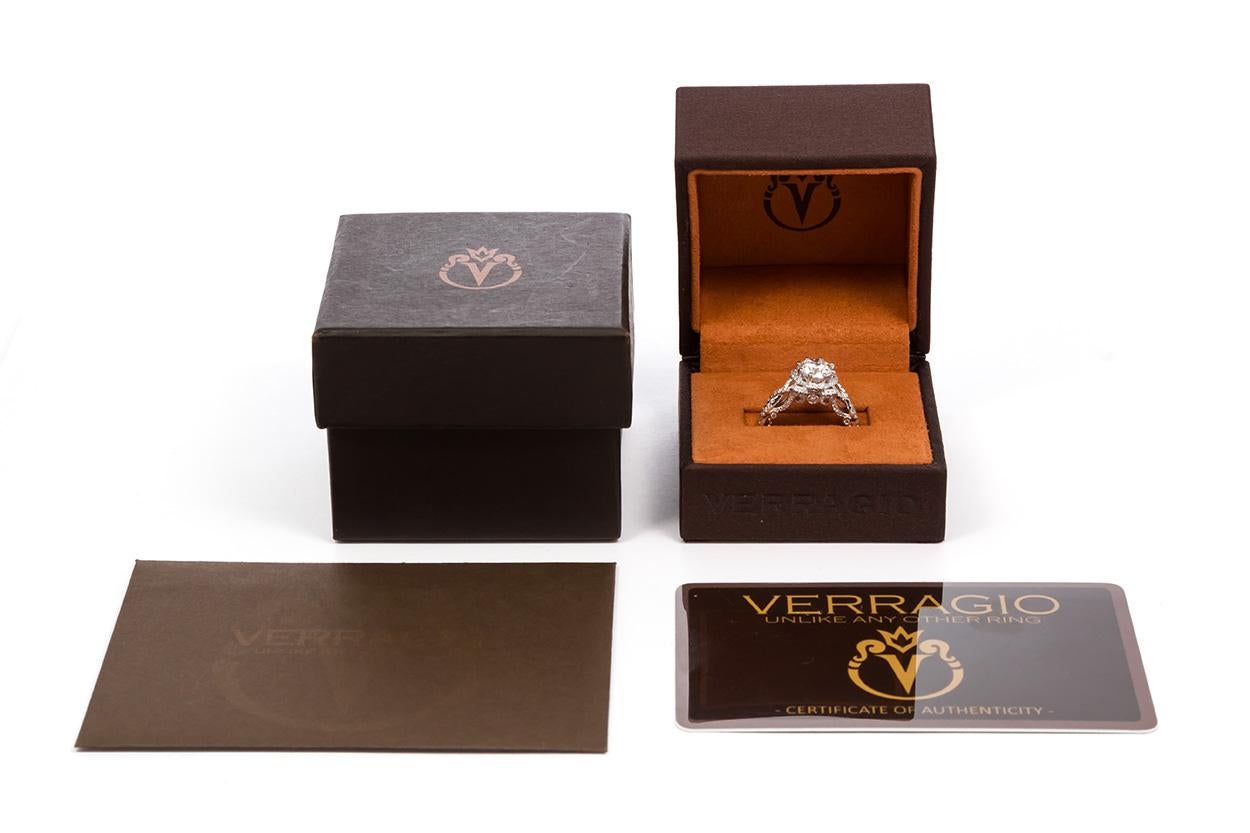 Women's Verragio Insignia-7087R 18 Karat White Gold and Diamond Petal Engagement Ring