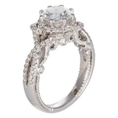 Used Verragio Insignia-7087R 18 Karat White Gold and Diamond Petal Engagement Ring
