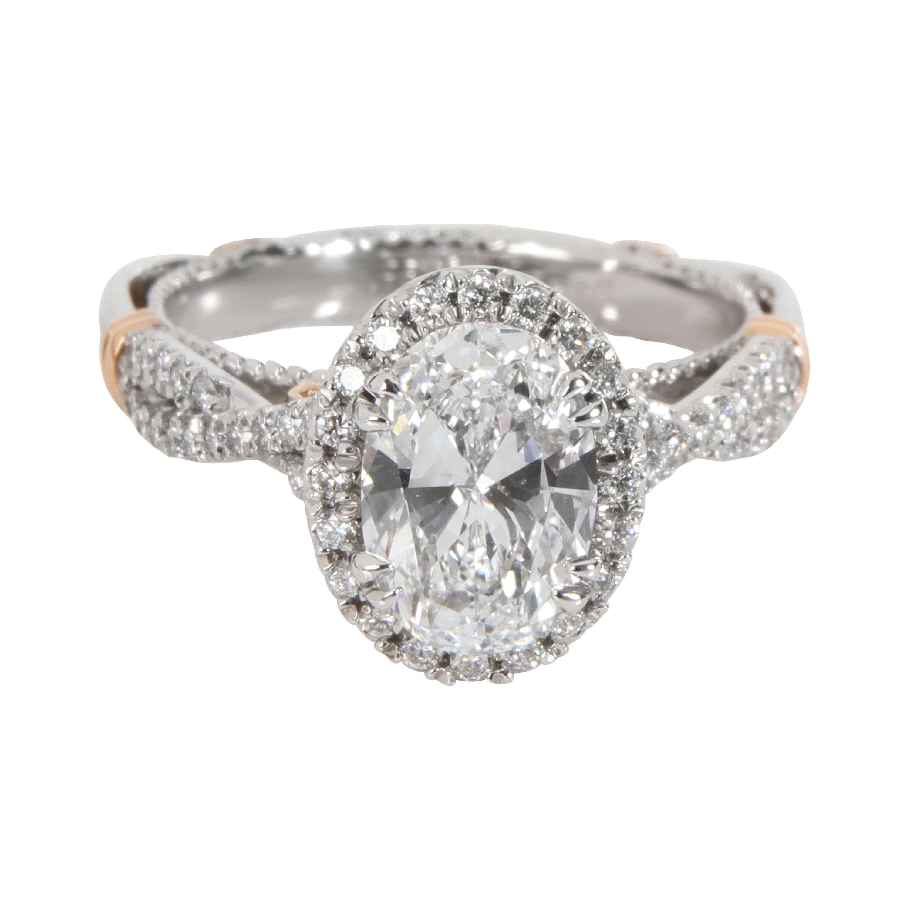 Verragio Oval Diamond Engagement Ring in Platinum GIA Certified D IF 1.84 CTW