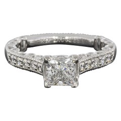 Verragio Paradiso White Gold GIA Certified Princess Diamond Engagement Ring