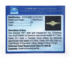 Verragio Parisian 1.50 CTW Round Diamond Engagement Ring in 18K White Gold