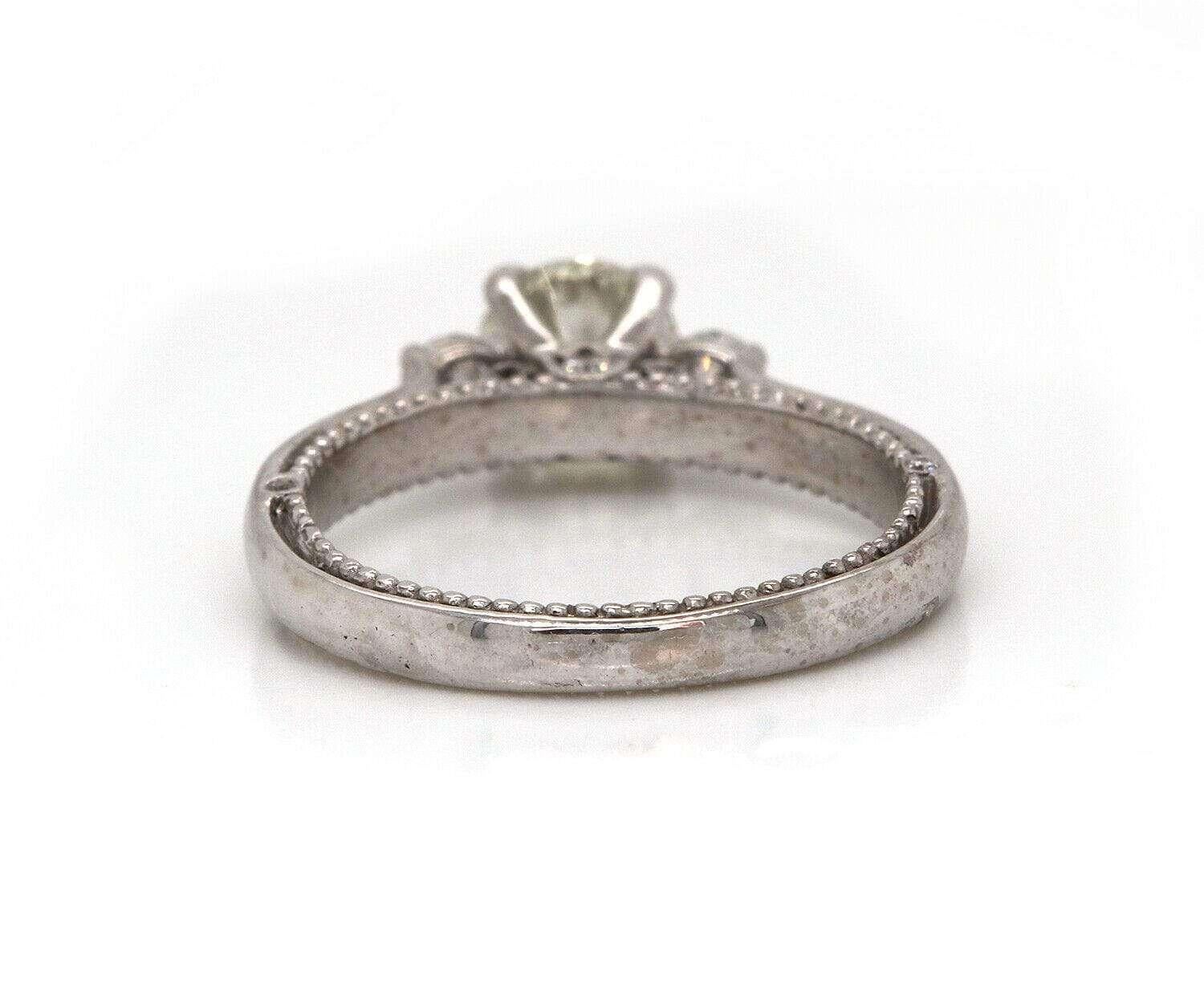 Verragio Parisian 1.50 CTW Round Diamond Engagement Ring in 18K White Gold In Excellent Condition For Sale In Vienna, VA