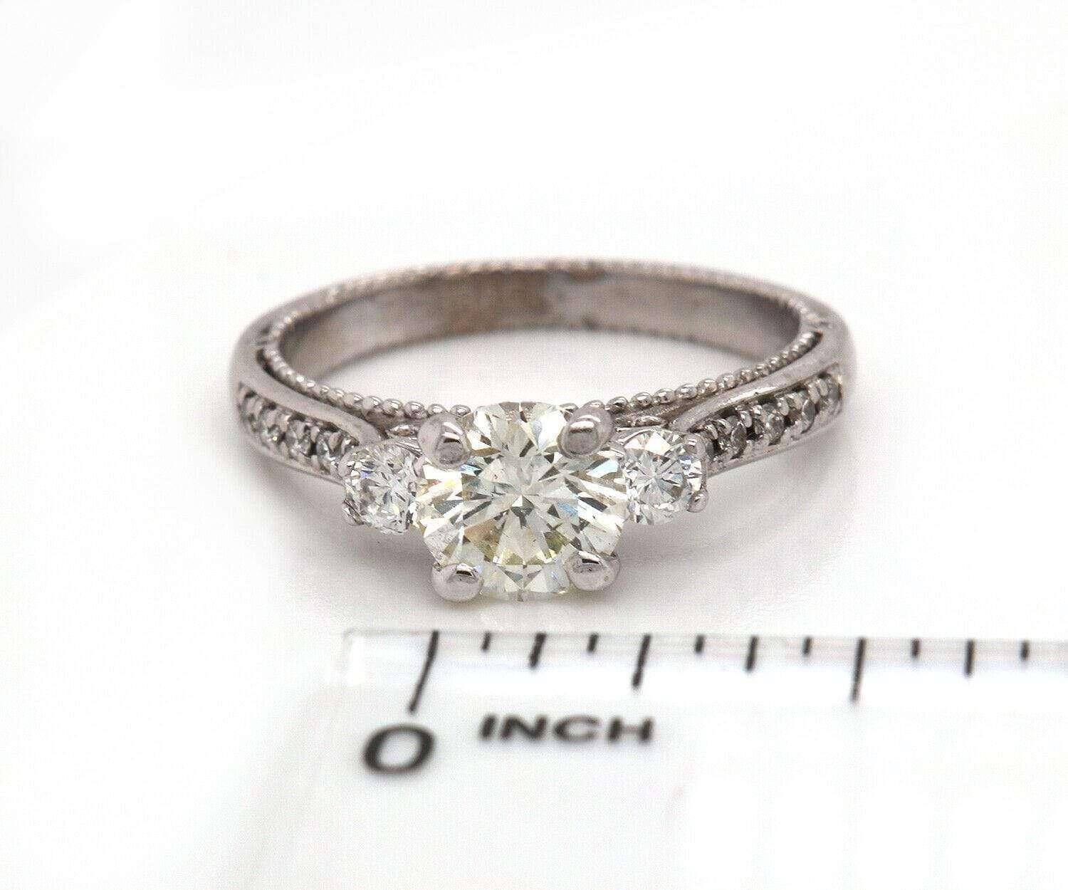 Verragio Parisian 1.50 CTW Round Diamond Engagement Ring in 18K White Gold For Sale 1