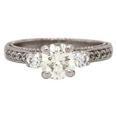 Used Verragio Parisian 1.50 CTW Round Diamond Engagement Ring in 18K White Gold