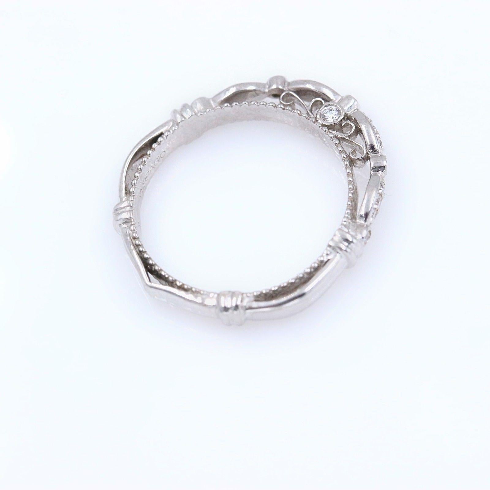 Verragio Parisian Collection Diamond Wedding Band Ring 14 Karat White Gold 2