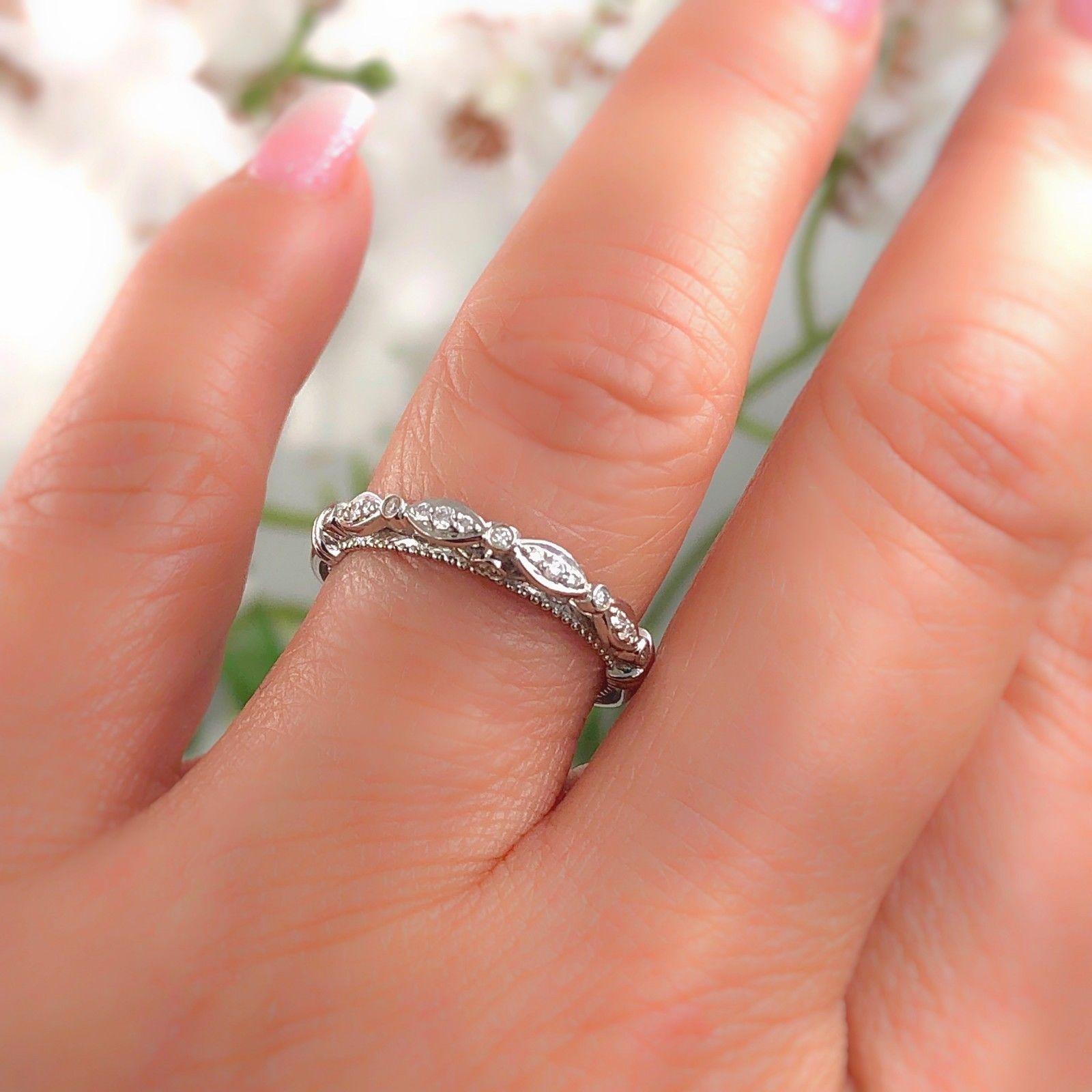 Verragio Parisian Collection Diamond Wedding Band Ring 14 Karat White Gold 3