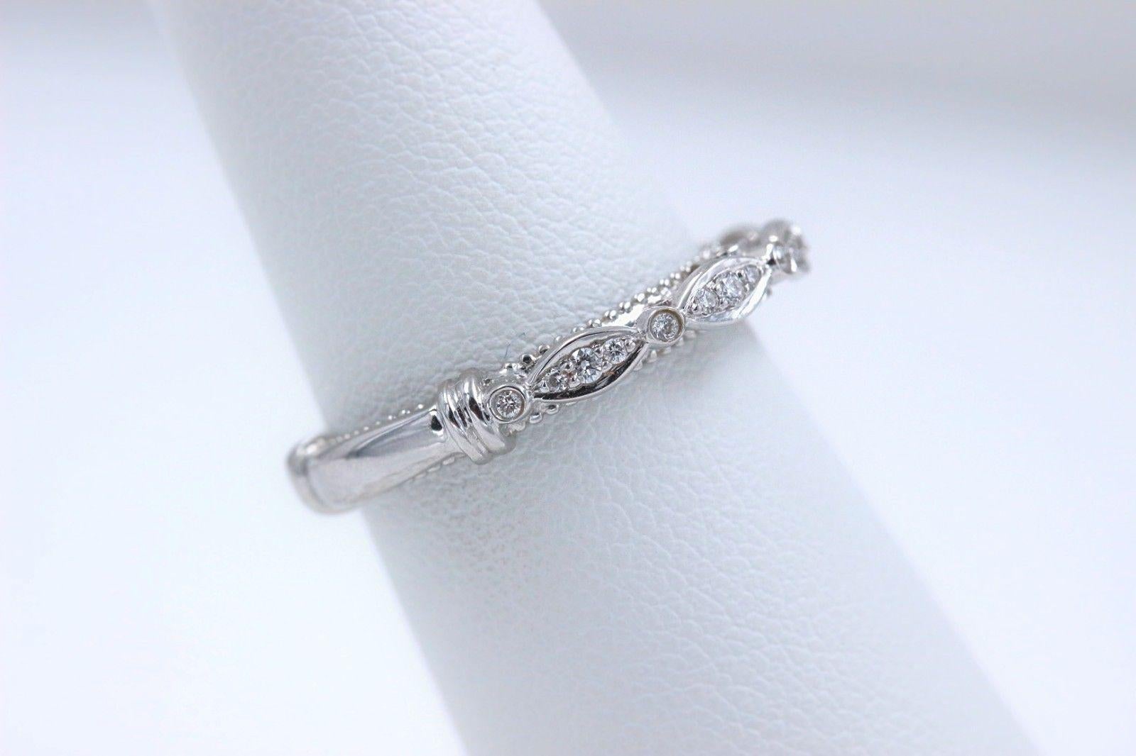 Verragio Parisian Collection Diamond Wedding Band Ring 14 Karat White Gold 4