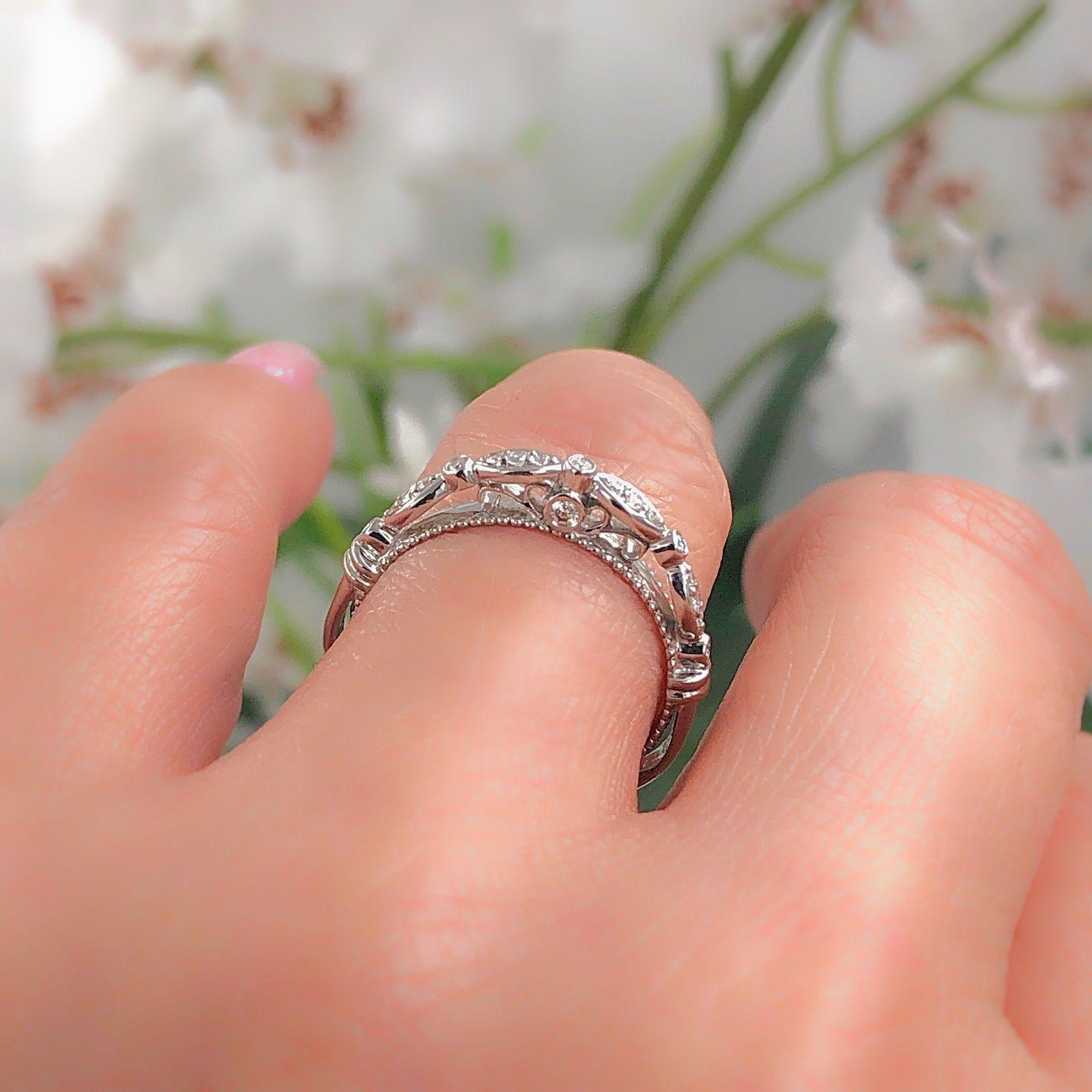 Women's Verragio Parisian Collection Diamond Wedding Band Ring 14 Karat White Gold