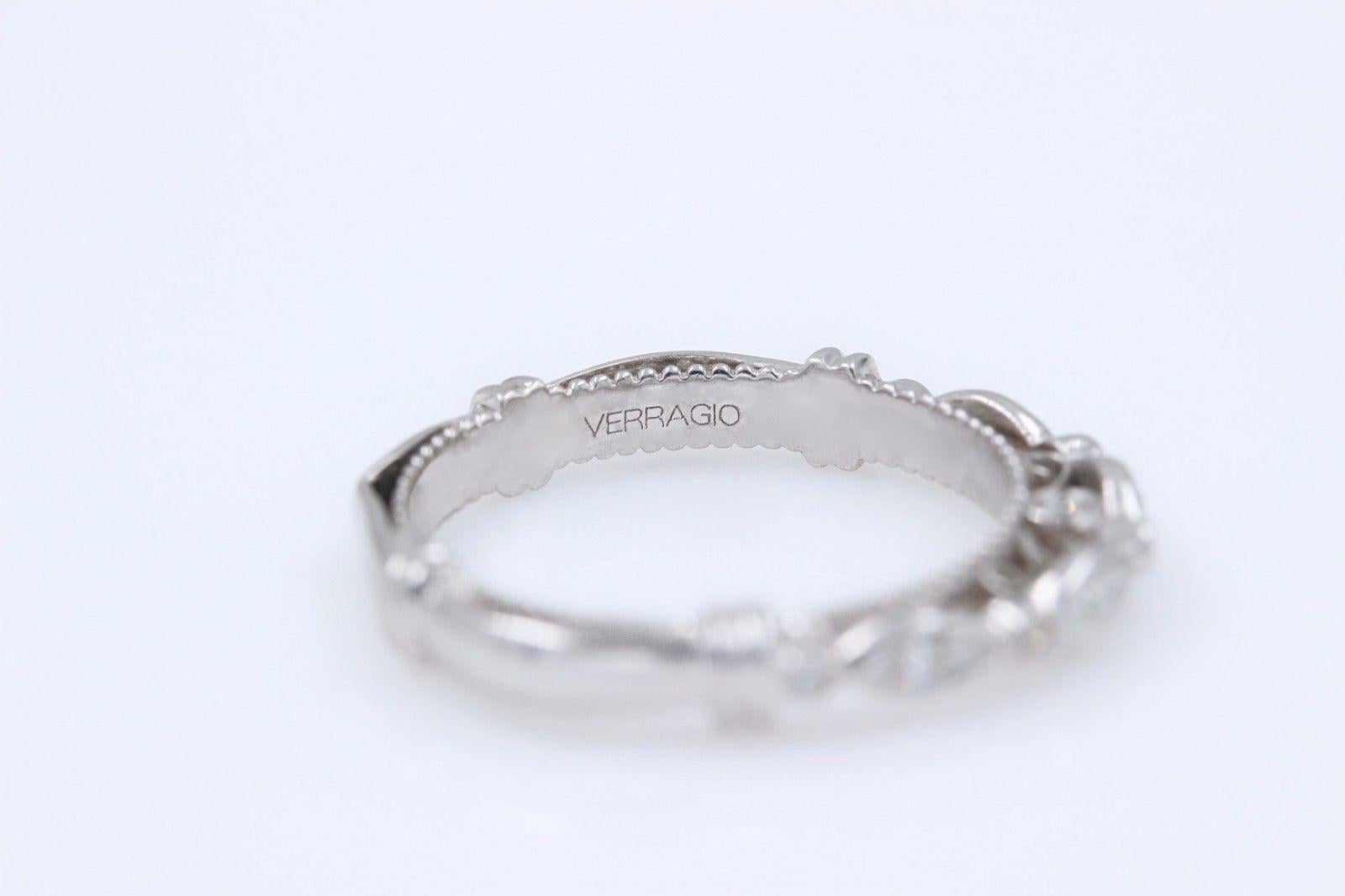 Verragio Parisian Collection Diamond Wedding Band Ring 14 Karat White Gold 1