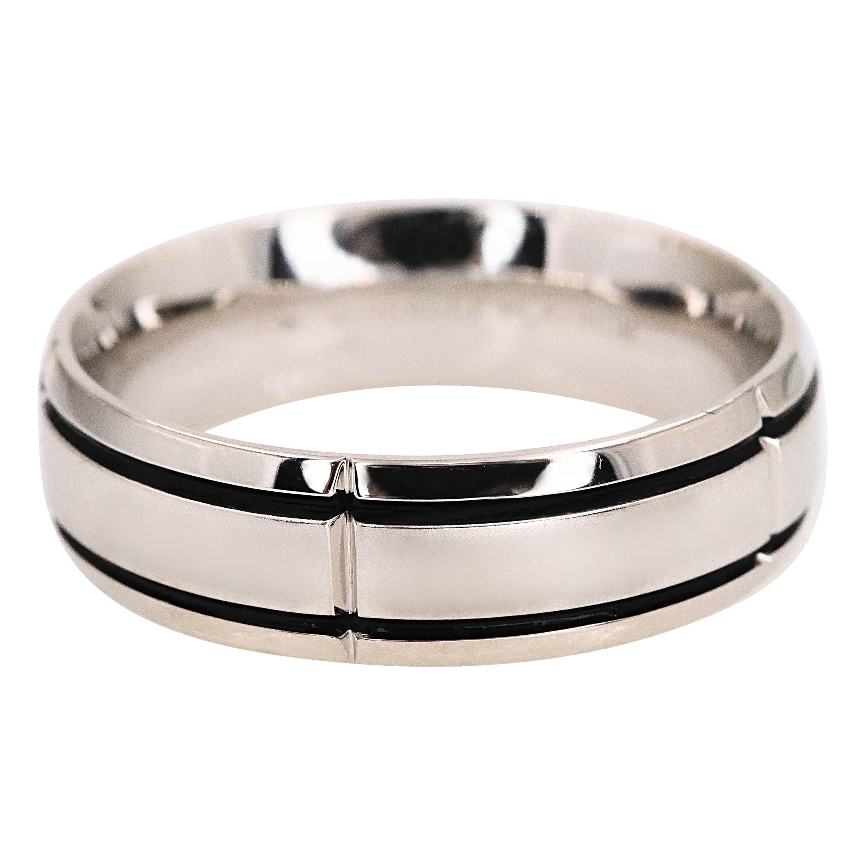 VERRAGIO Anillo de boda para hombre en platino tamaño 10.75 RU7005 en venta