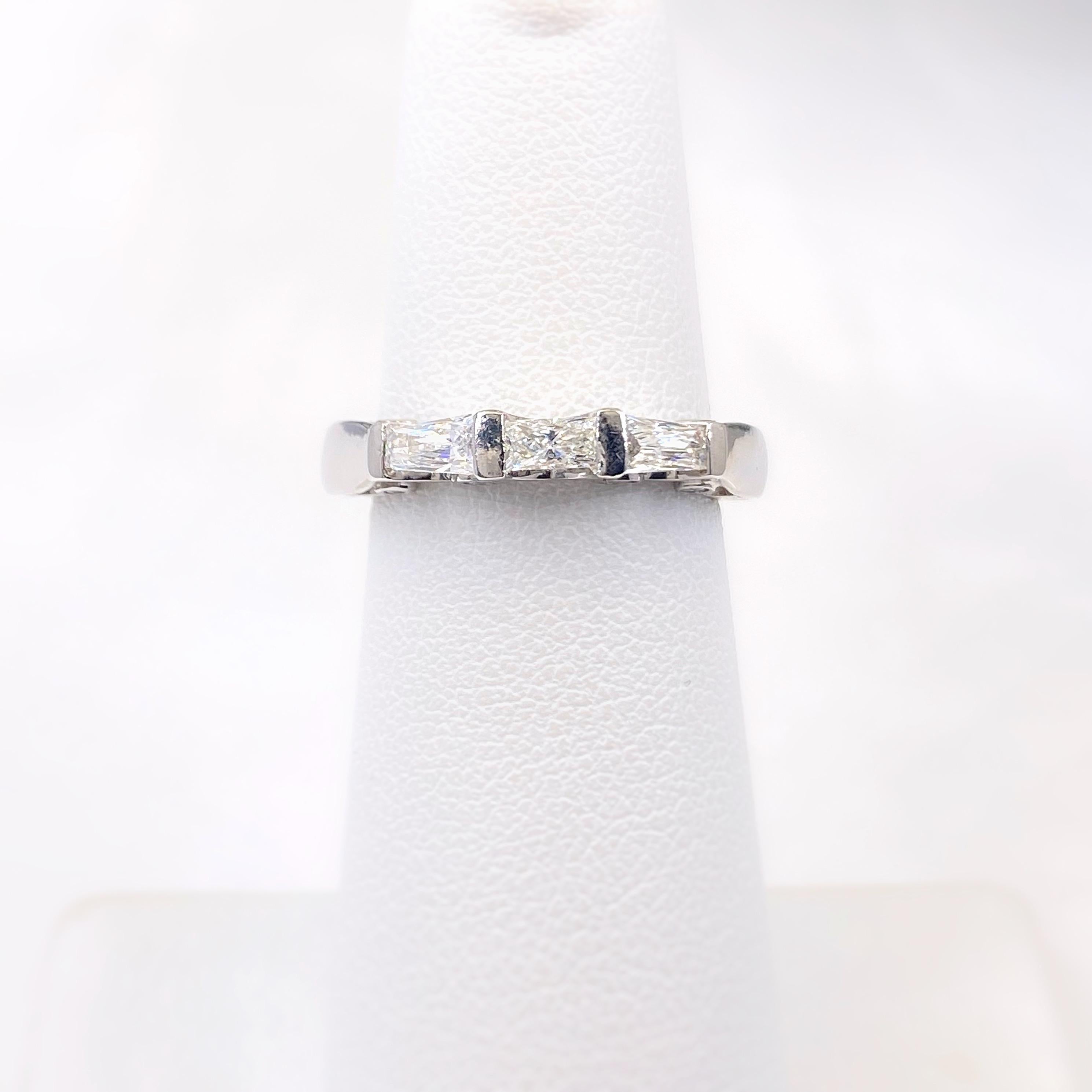 Baguette Cut Verragio Platinum Paradiso Baguette Diamond Wedding Band Platinum