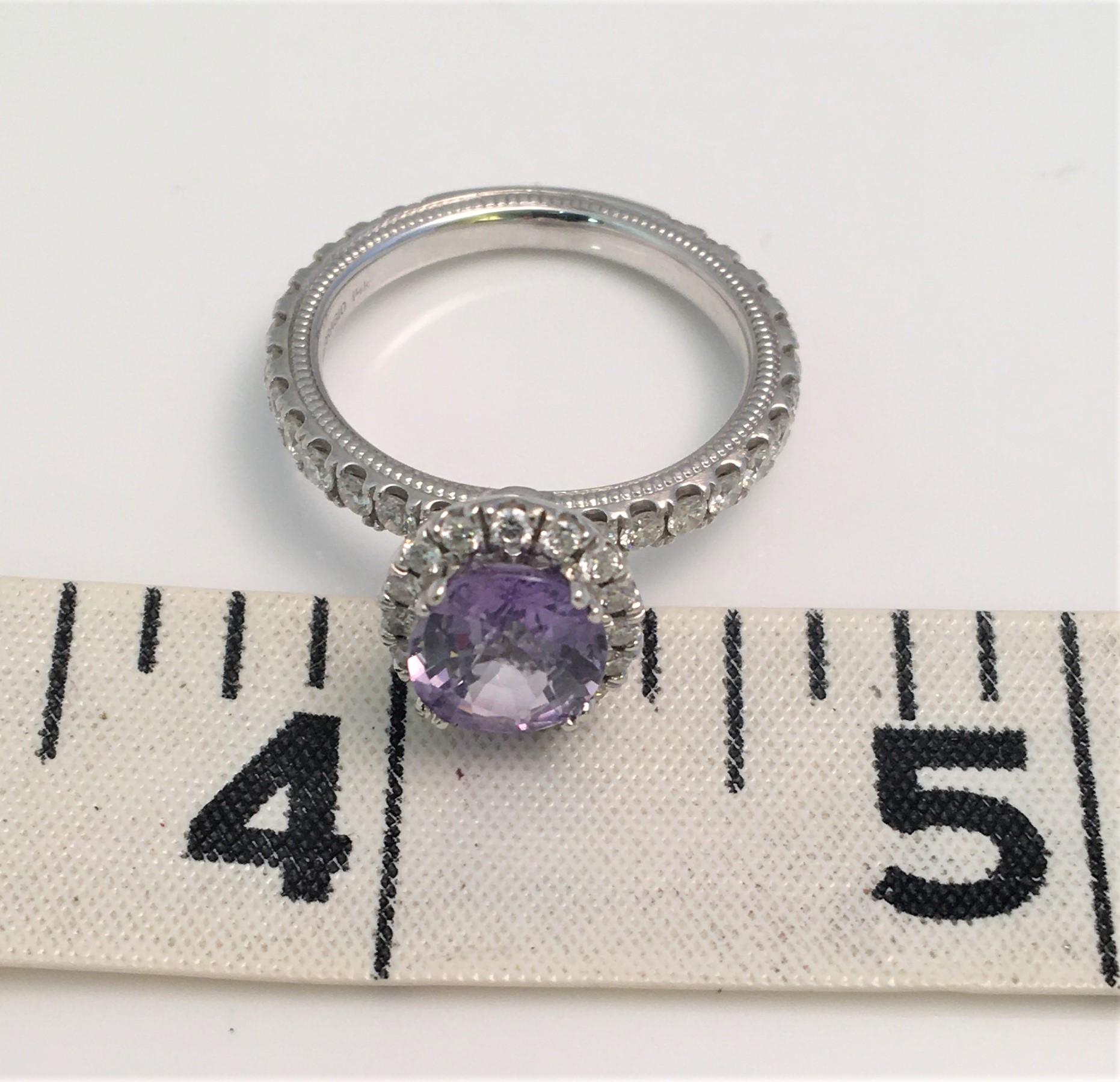 Verragio Purple Sapphire Diamond Ring In Excellent Condition For Sale In Cincinnati, OH