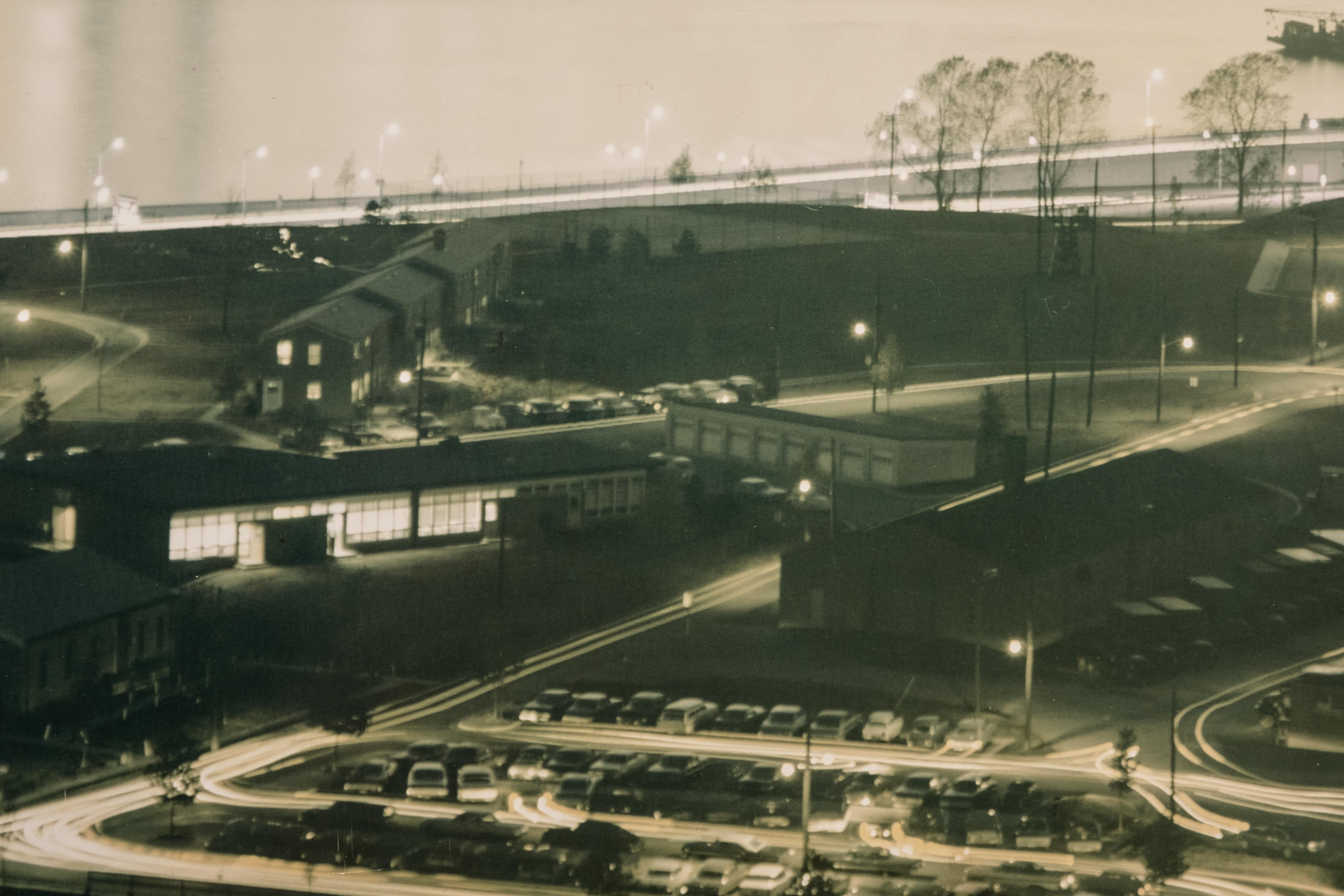 Verrazano Bridge New York Large folio 1960's Night Silver Gelatin Photograph 1