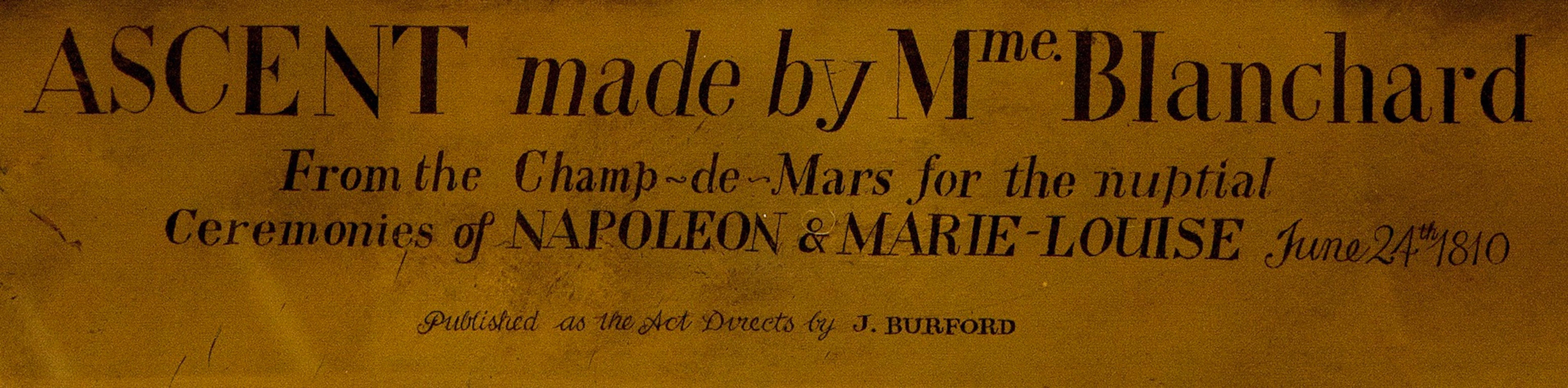 Art Glass Verre Églomisé Balloon Madame Blanchard Champ-de-mars Napoleon Marie Louise 1810