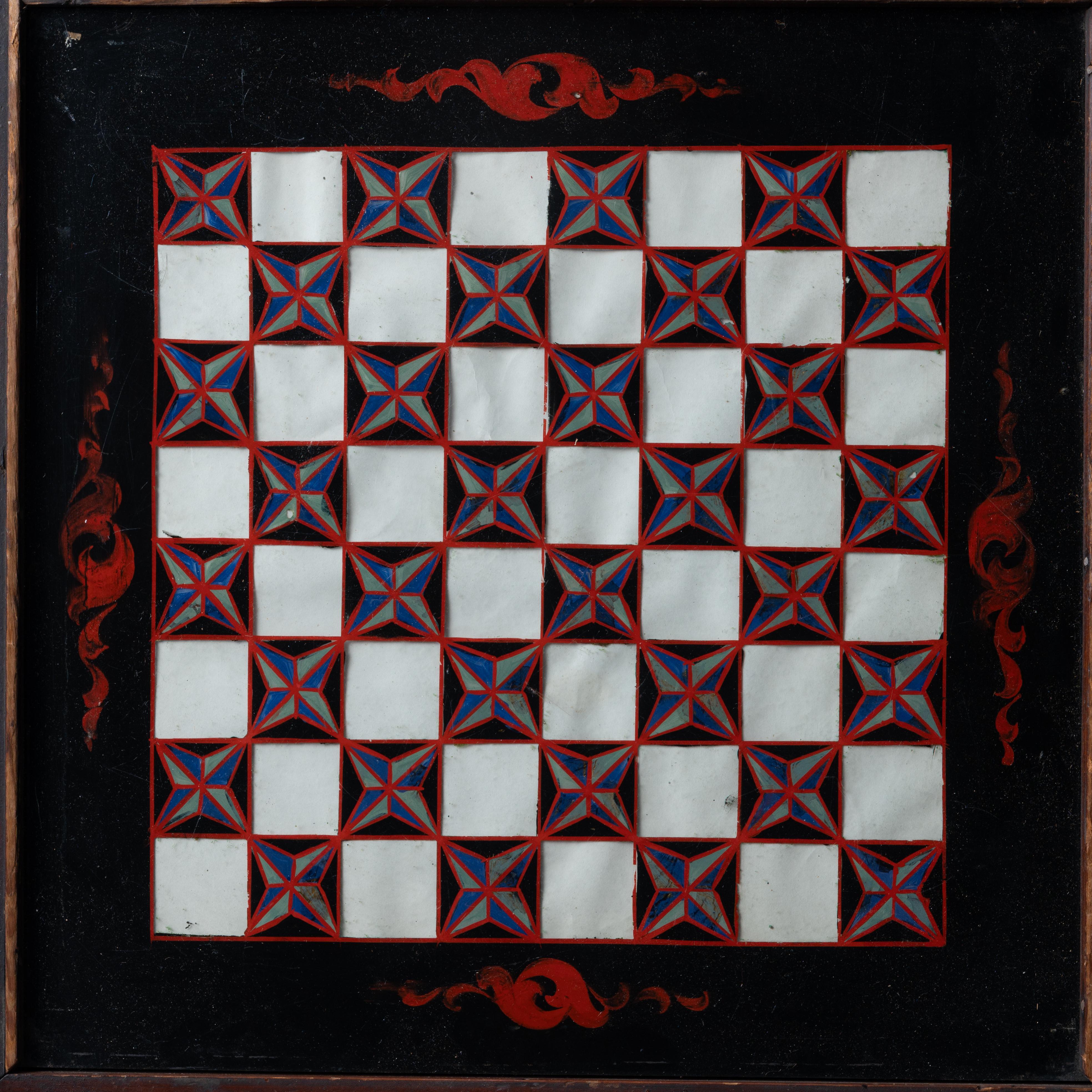 Unknown Verre Eglomise Chess Board, c.1890 For Sale