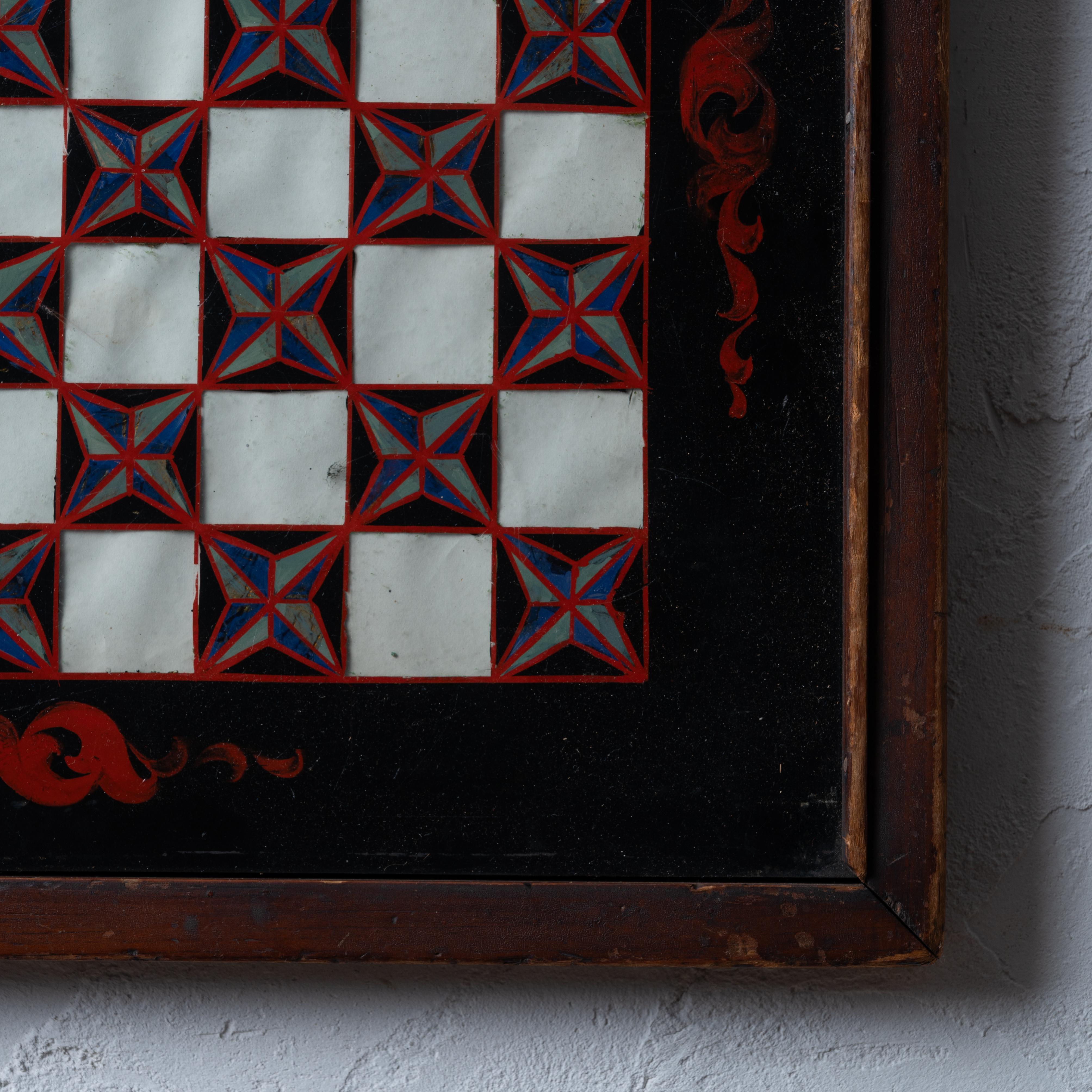 Late 19th Century Verre Eglomise Chess Board, c.1890 For Sale