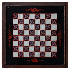 Antique Verre Eglomise Chess Board, c.1890