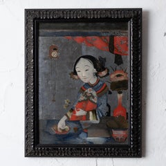Verre Eglomise Chinese Export Portrait Painting