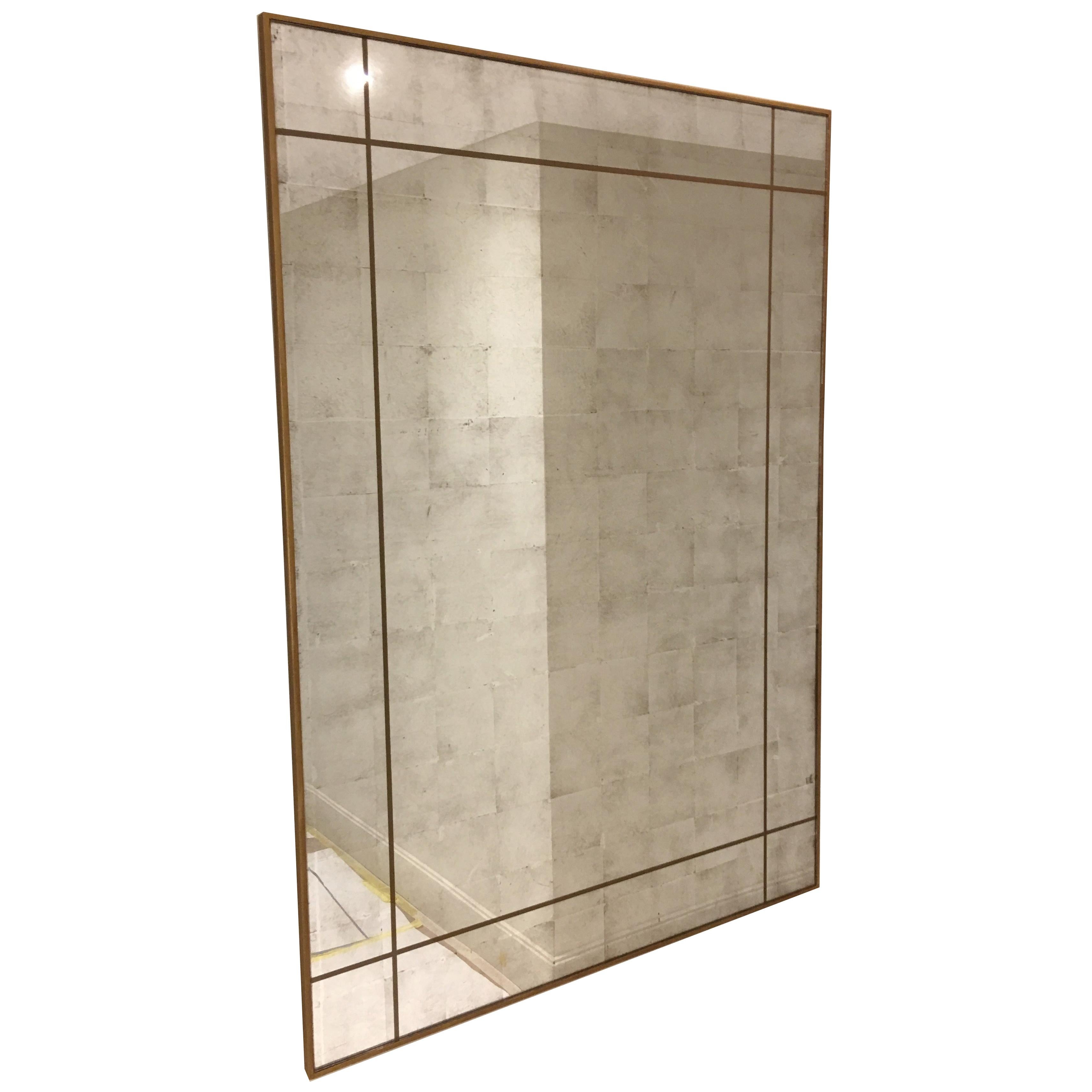 Verre Églomisé Mirror, Customisable and Made to Any Size For Sale