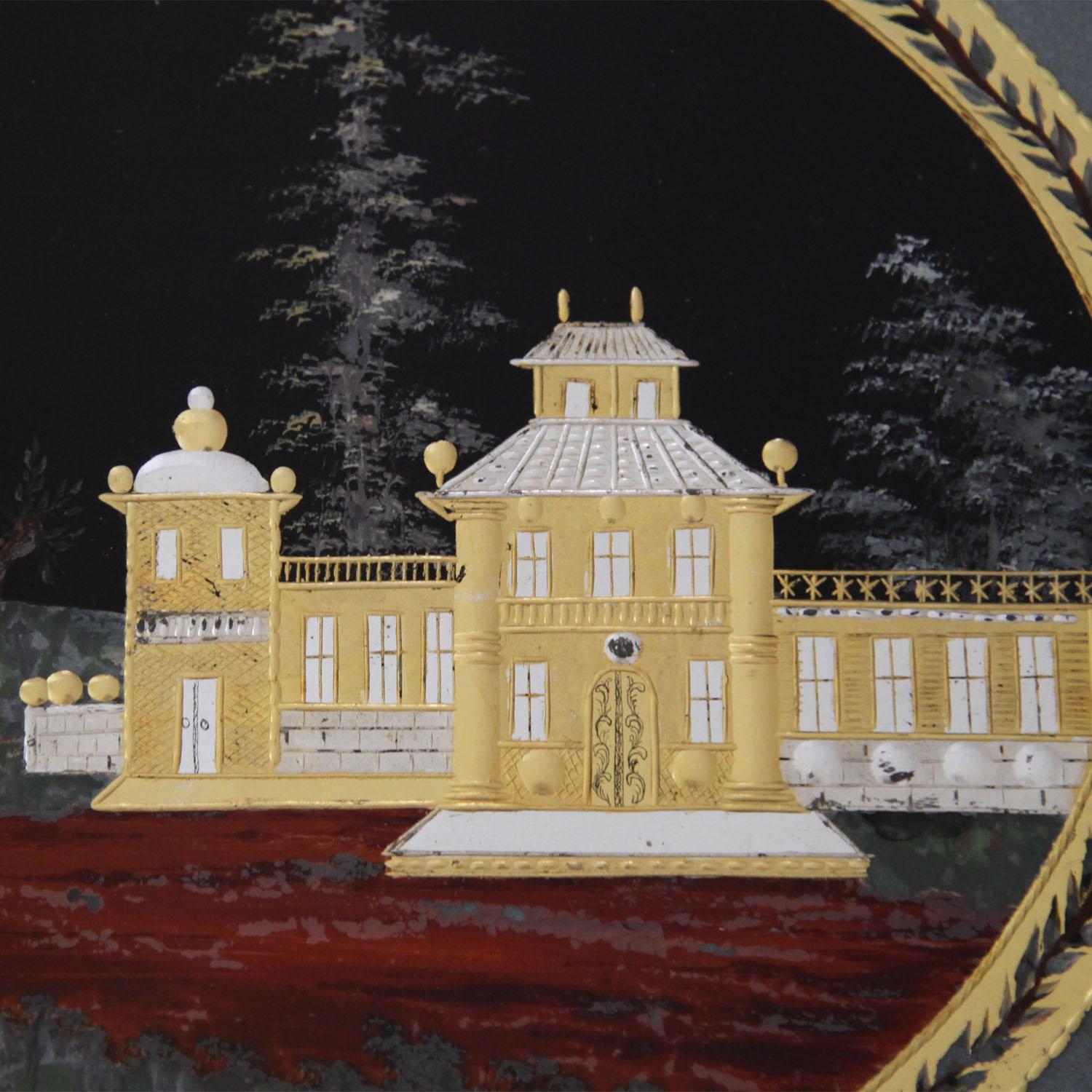 Verre Églomisé Painting, Russia End of 18th Century 5