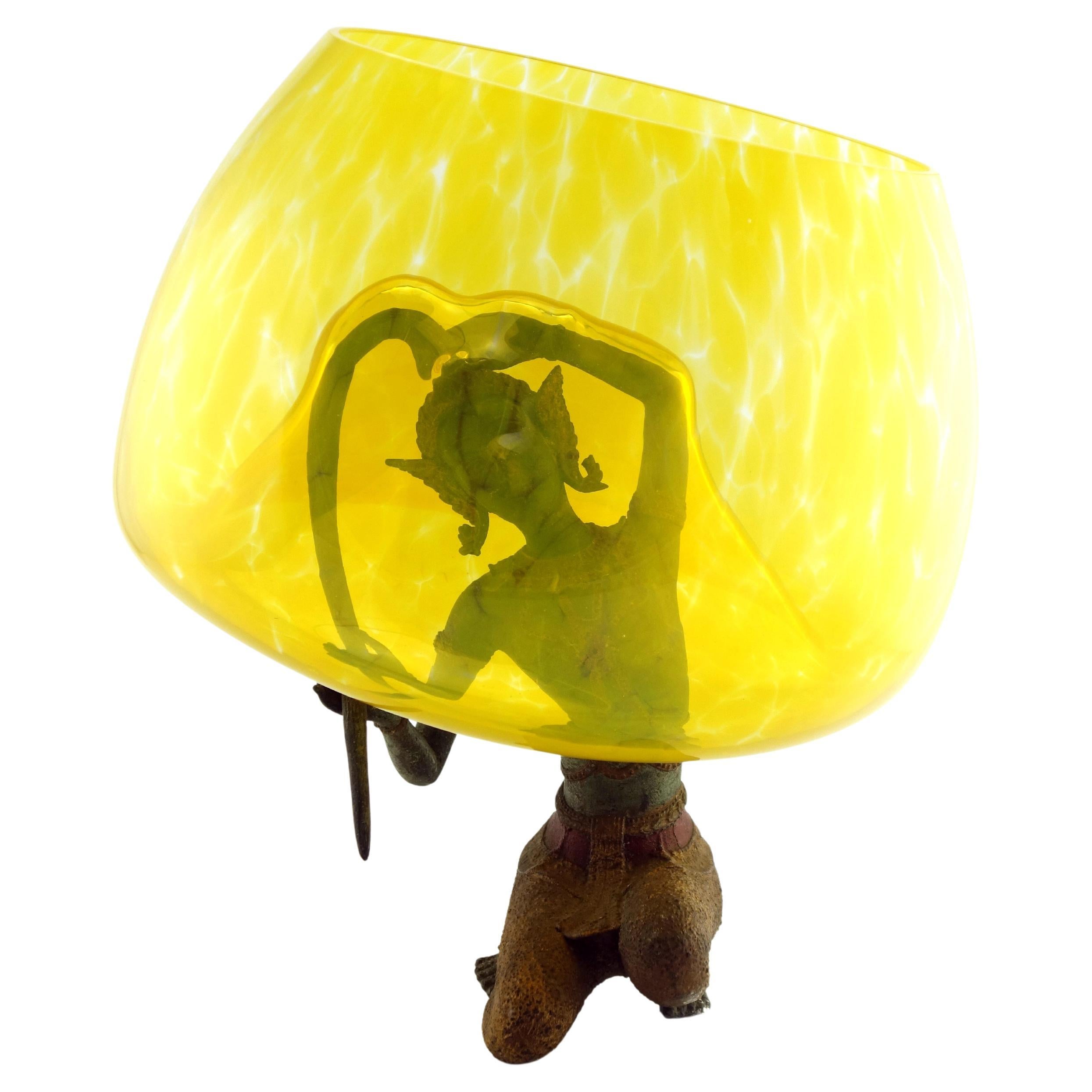 Verre Soufflé - Figurine de danseuse - Bronze - Thailande - 20e en vente