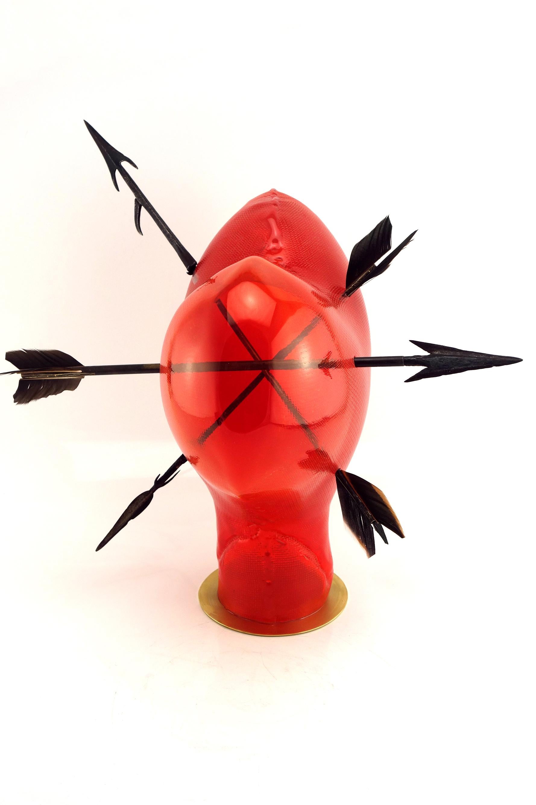 Francese Verre Soufflé - Pointes de flèche - fer forgé - bois - Afrique 20e in vendita