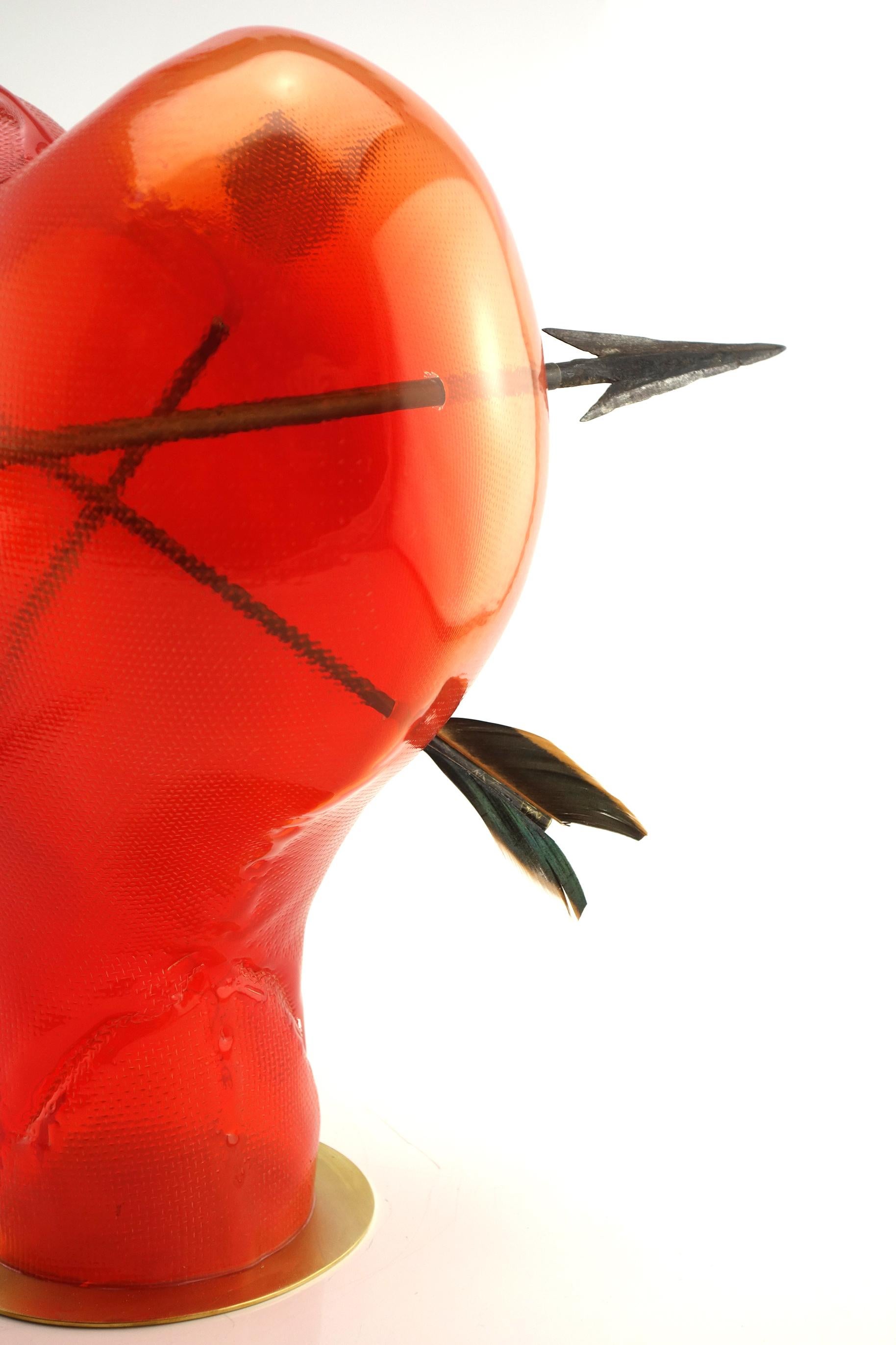 XX secolo Verre Soufflé - Pointes de flèche - fer forgé - bois - Afrique 20e in vendita