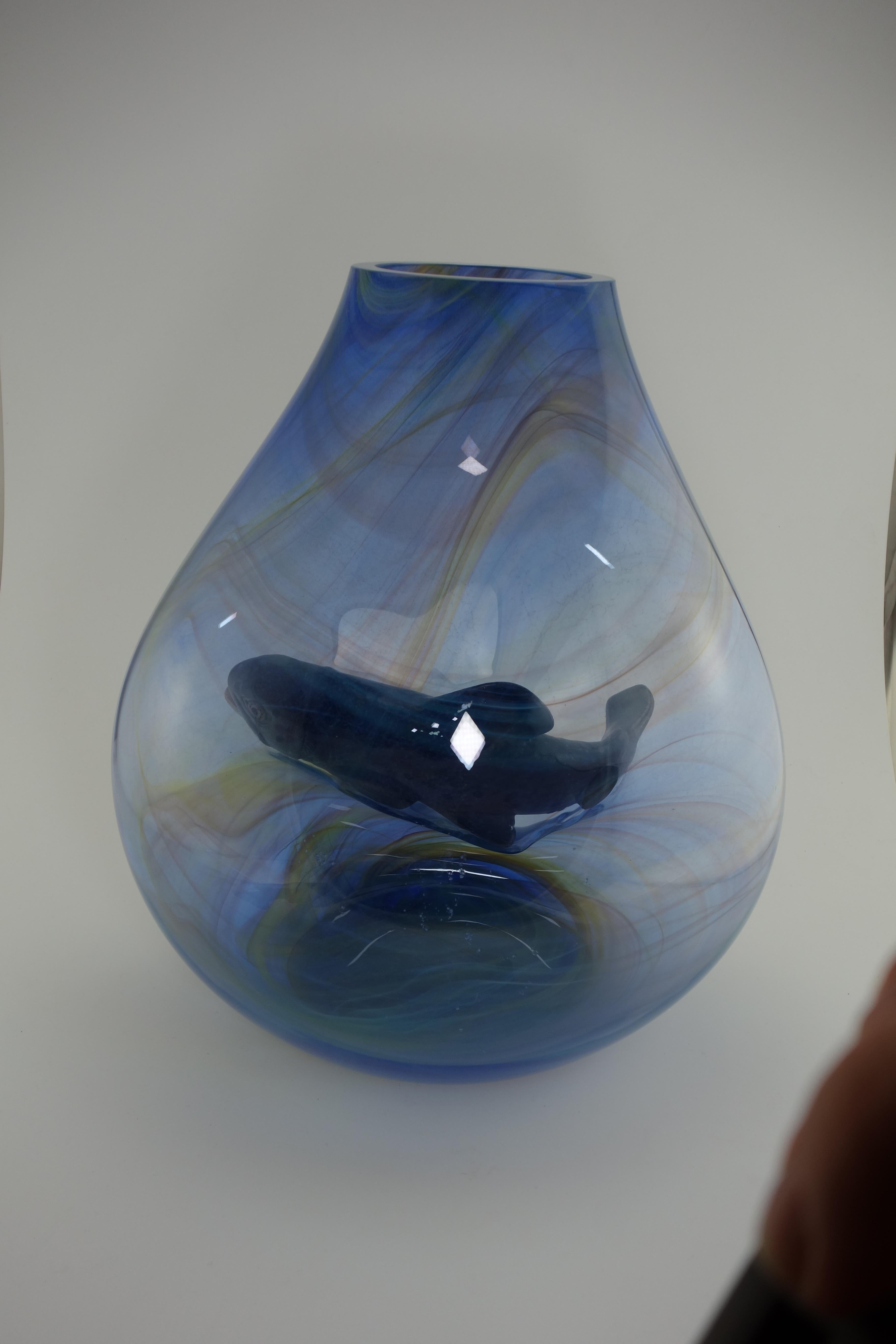 Verre Soufflé - Truite en céramique - Frankreich - Mitte 20e (Handbemalt) im Angebot