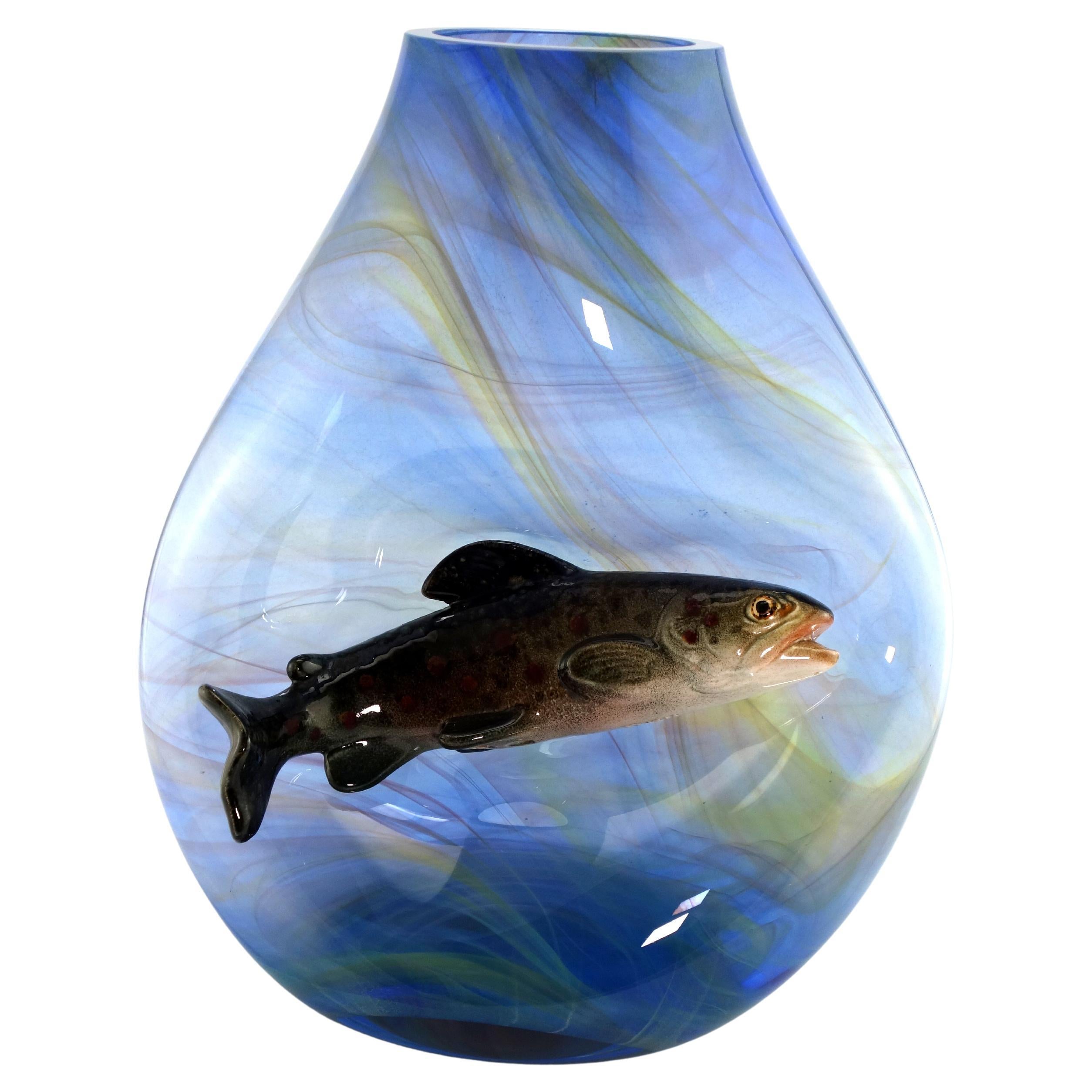 Verre Soufflé - Truite en céramique - Francia - metà anni '20