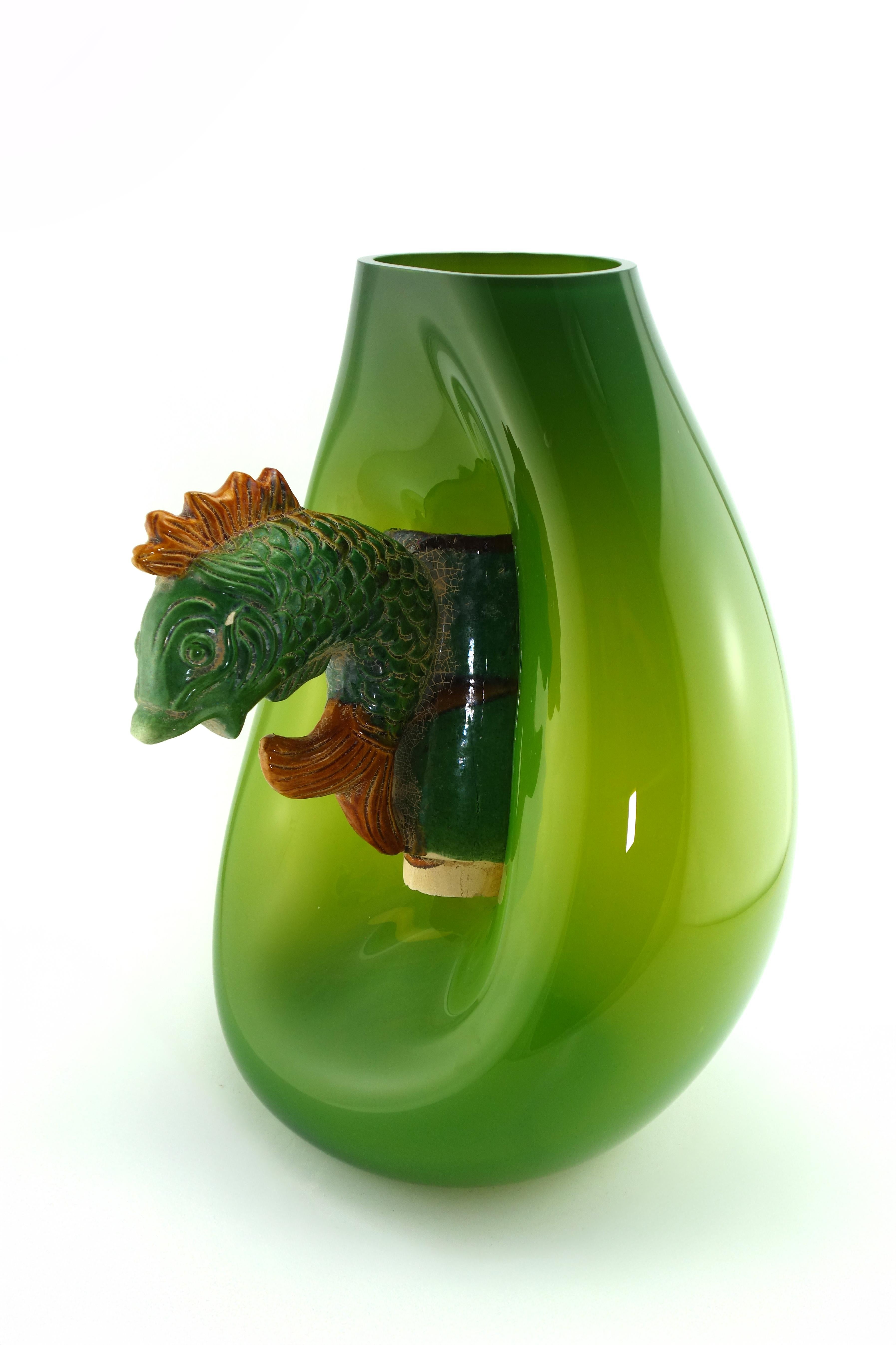 Verre Soufflé - Tuile faitière - Céramique - Chine - 21e in vendita 4