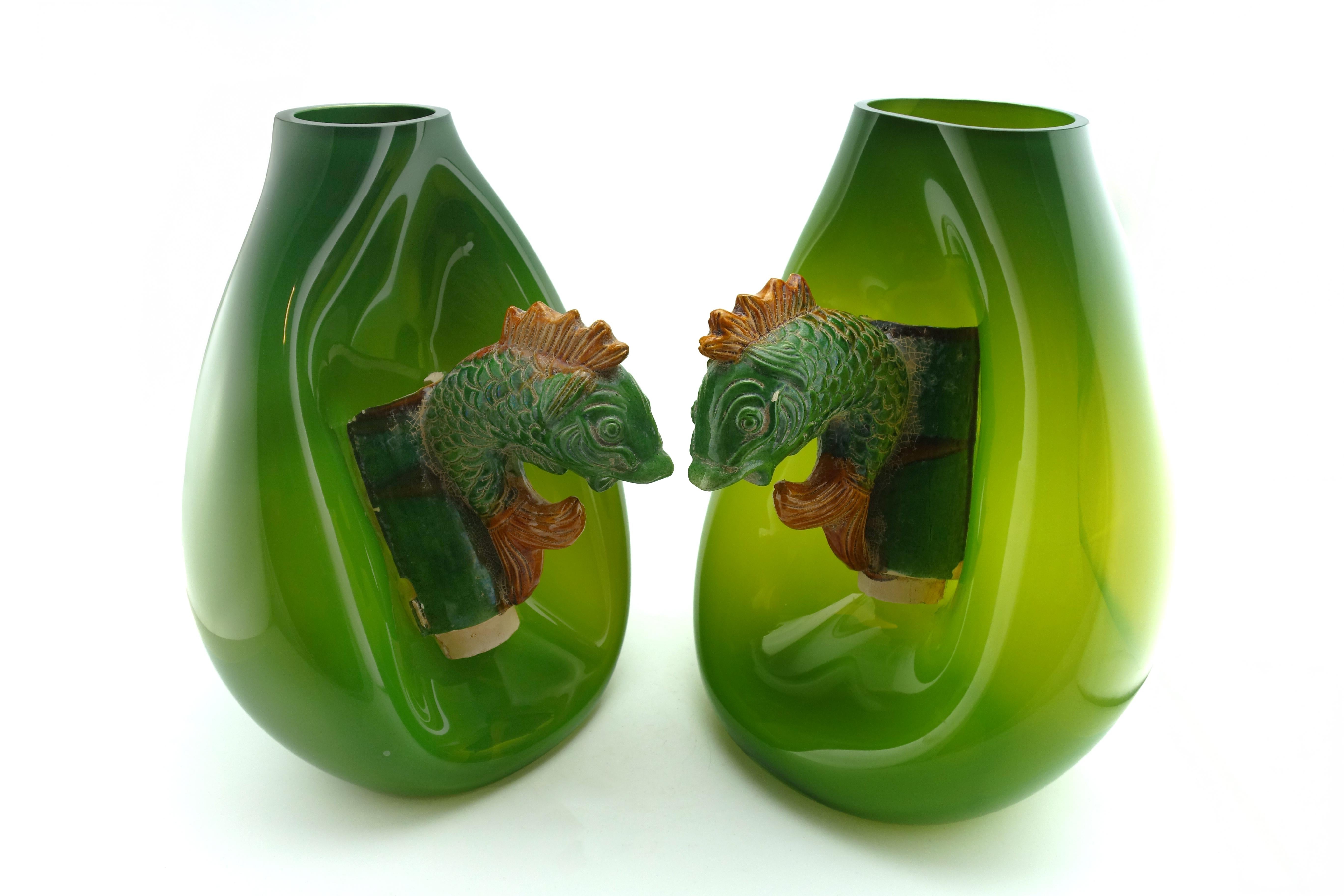 Verre Soufflé - Tuile faitière - Céramique - Chine - 21e in vendita 2