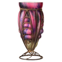 Vintage Verrrerie d'Art Lorrain Art Deco Glass Vase, 1925