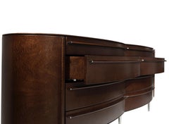 Versa Dresser, Solid Walnut Wood Curved Dresser