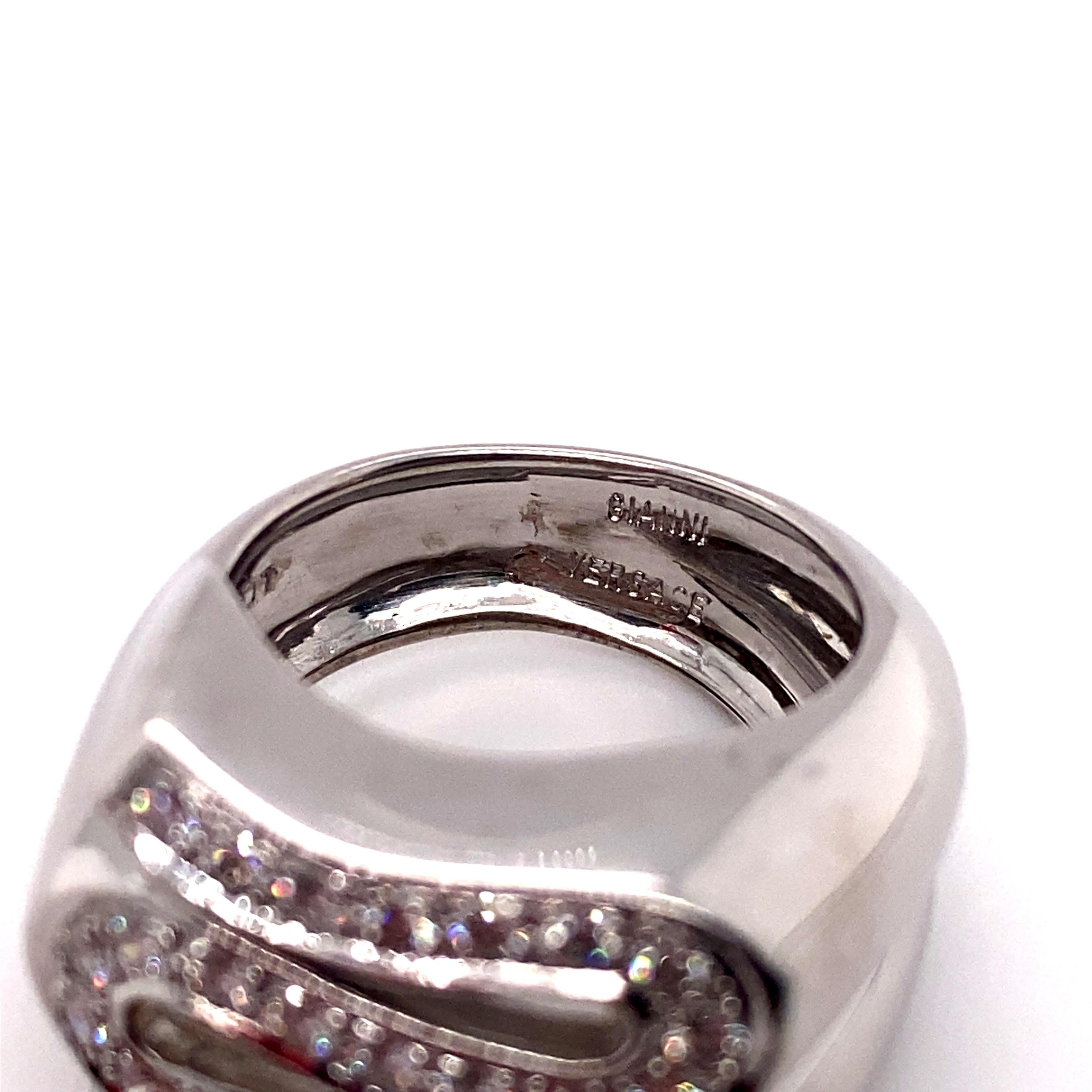Retro Versace 0.80 Carat Total Diamond Serpent Ring
