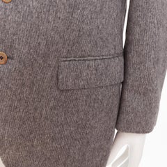 VERSACE 100% cashmere grey flap pocket 2-button unstructured blazer EU50 L