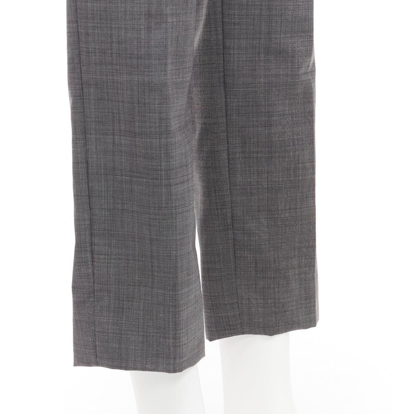 VERSACE 100% cotton grey checkered straight leg dress trousers IT48 M For Sale 3
