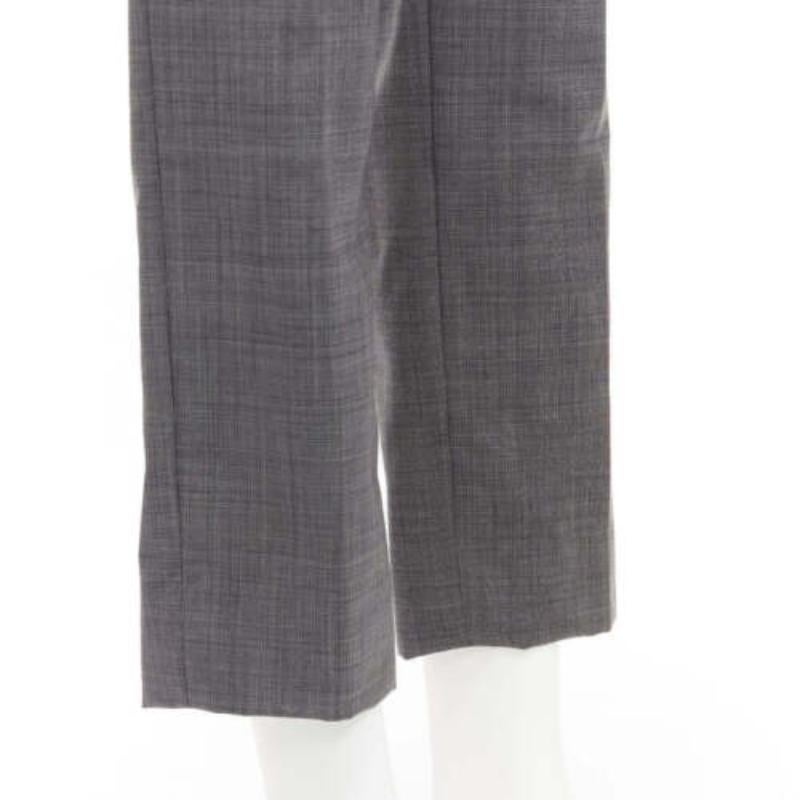 VERSACE 100% cotton grey checkered straight leg dress trousers IT48 M For Sale 2
