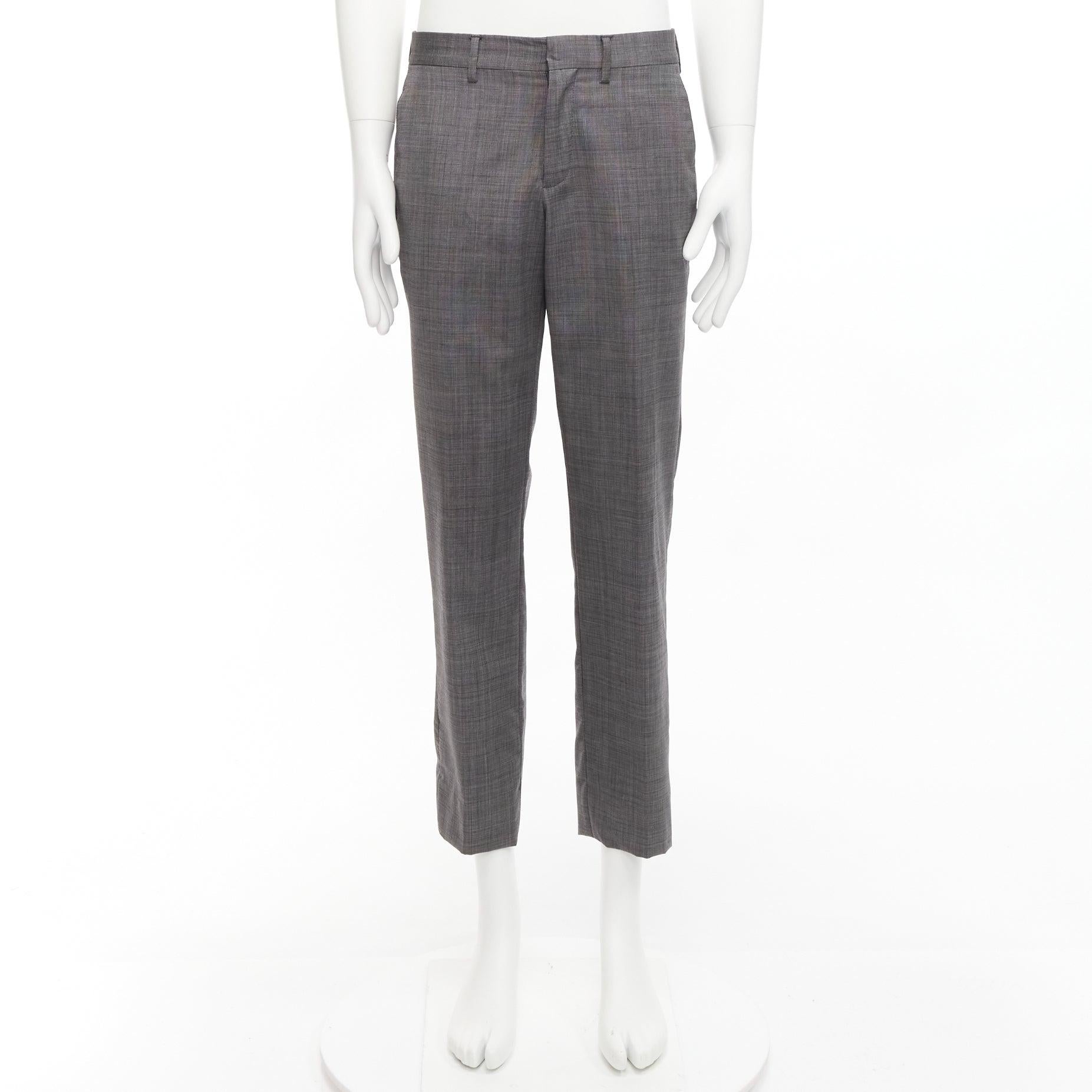 VERSACE 100% cotton grey checkered straight leg dress trousers IT48 M 5