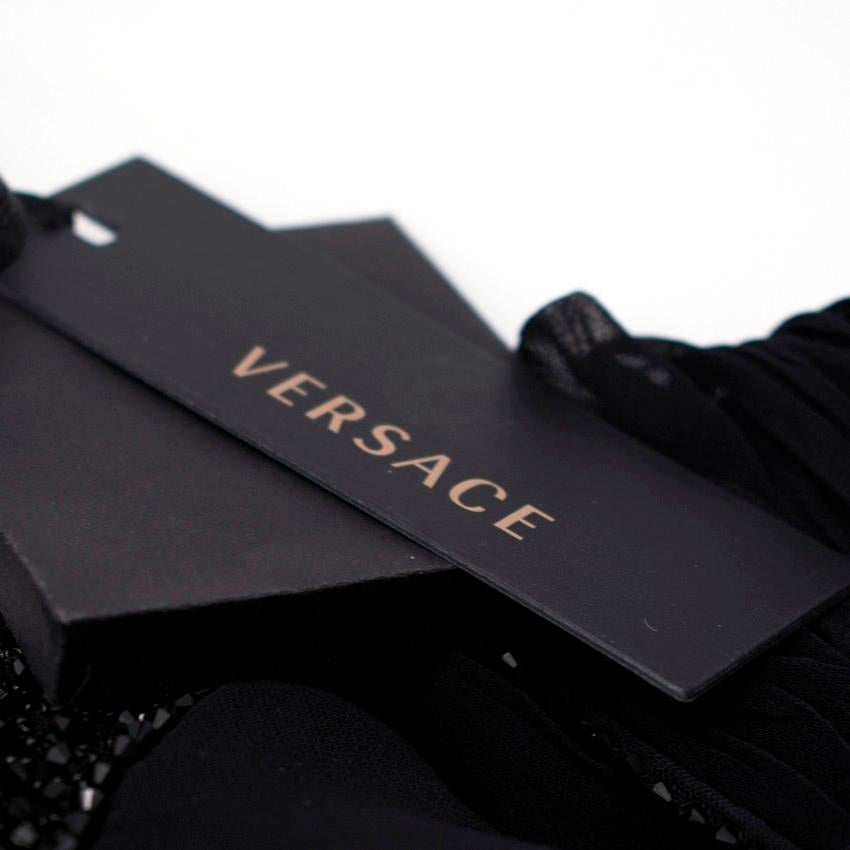 Versace 100% Silk Crystal Embellished Black Dress US 4 4