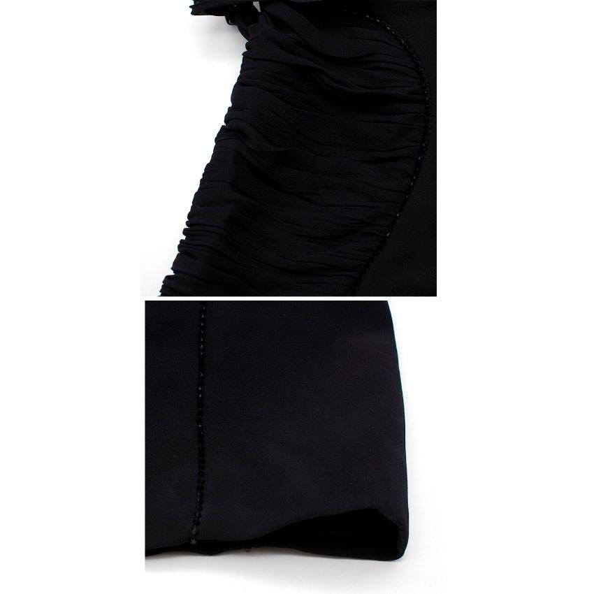 Versace 100% Silk Crystal Embellished Black Dress US 4 5