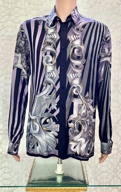 VERSACE 100% SILK MEDUSA PRINT SHIRT Size 50- 40 (L)
